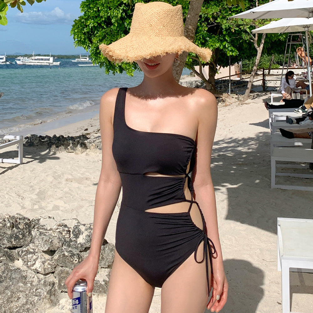 Asymmetric Cut-Out One Shoulder Swimsuit