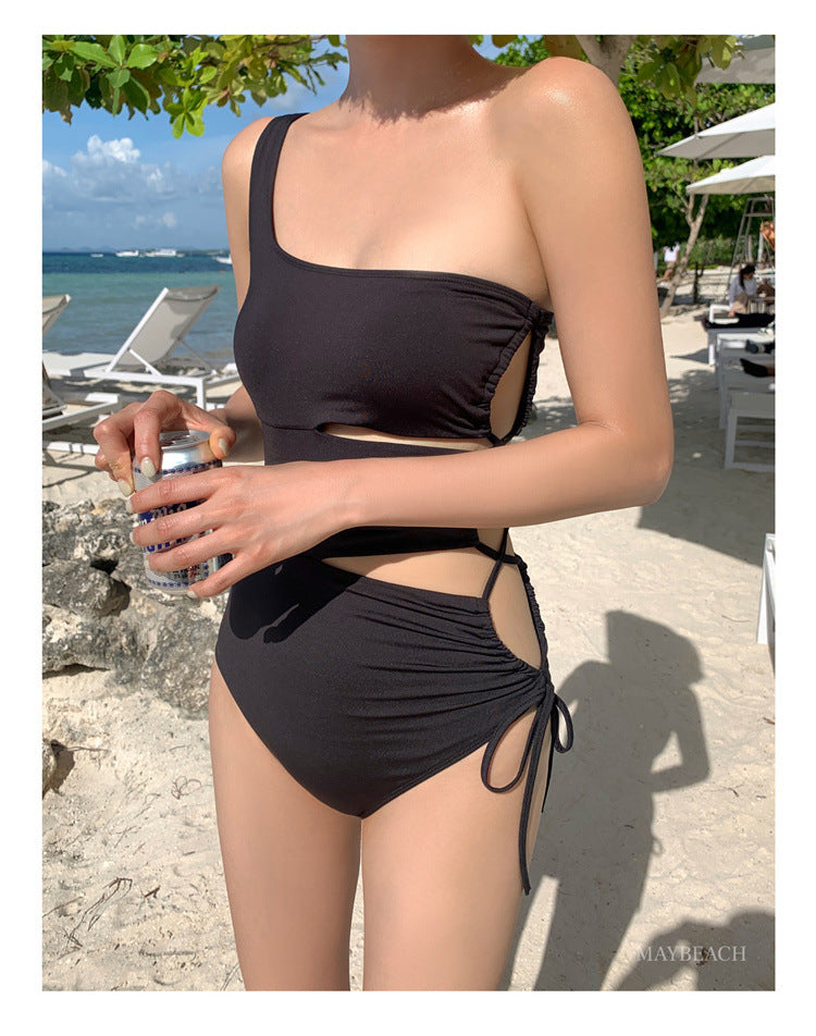 Asymmetric Cut-Out One Shoulder Swimsuit