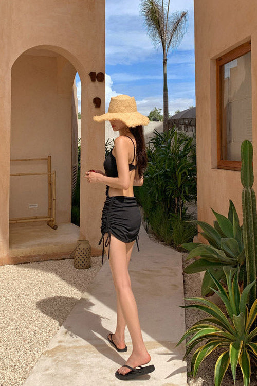 Side-Ruched Tankini Dress Swimsuit