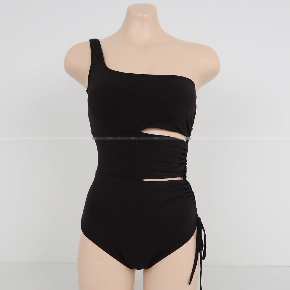 Asymmetric Cut-Out One Shoulder Swimsuit