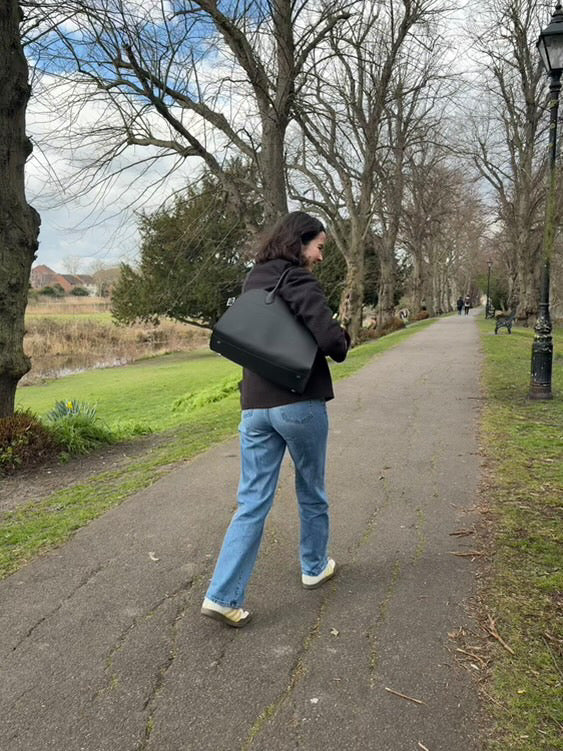 Real leather boston bag