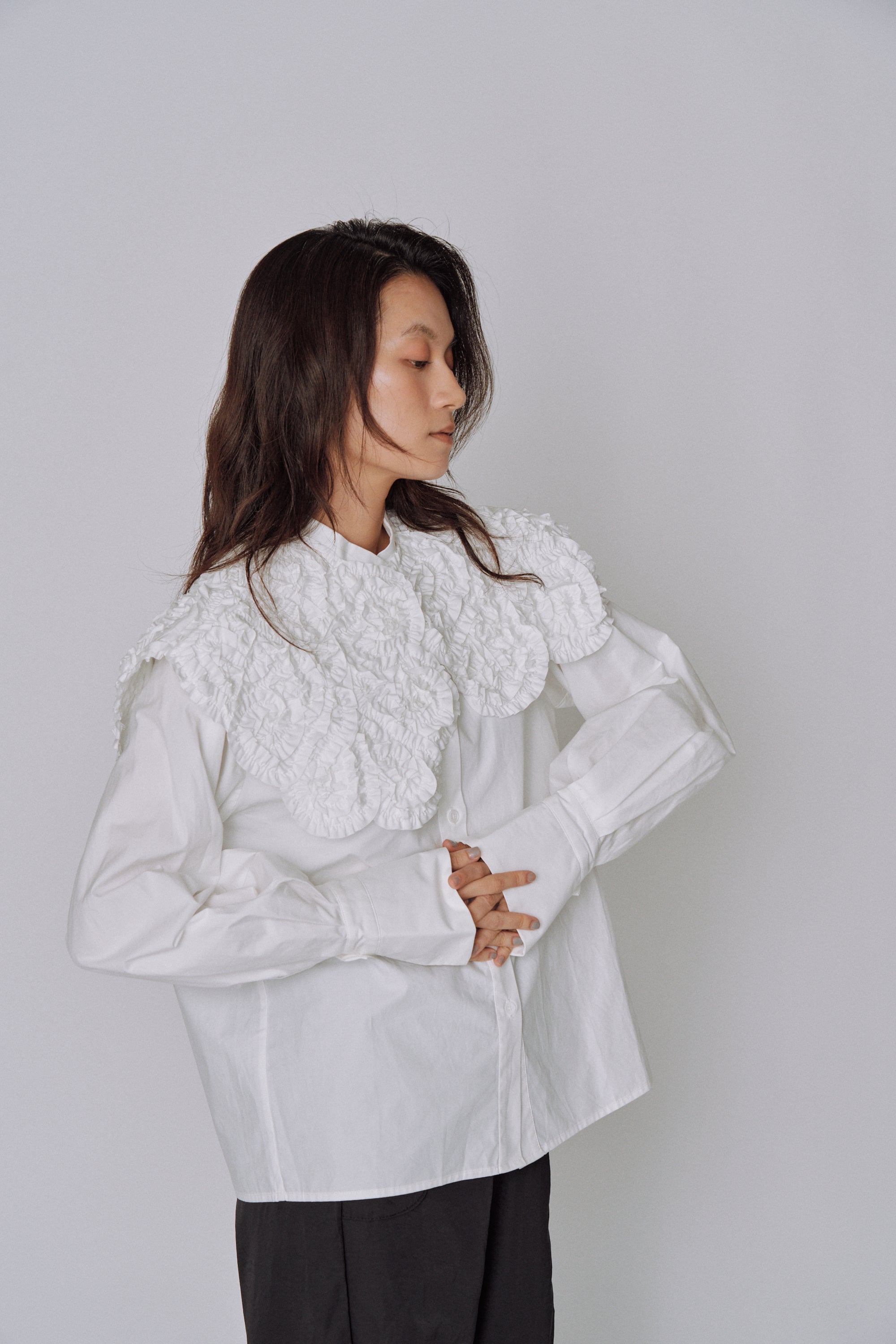 NEW|Sculpted Petal Collar Shirt