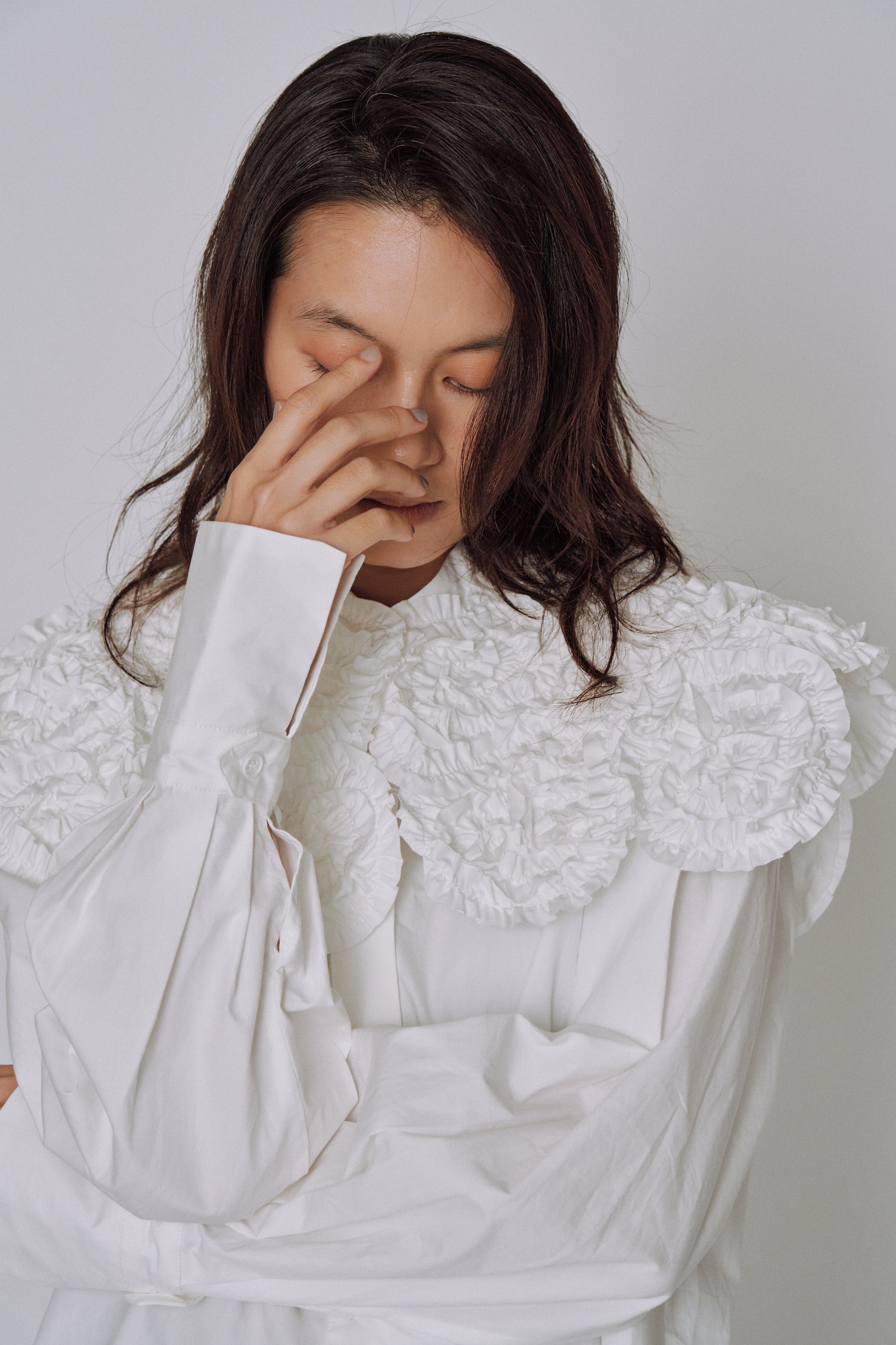 NEW|Sculpted Petal Collar Shirt