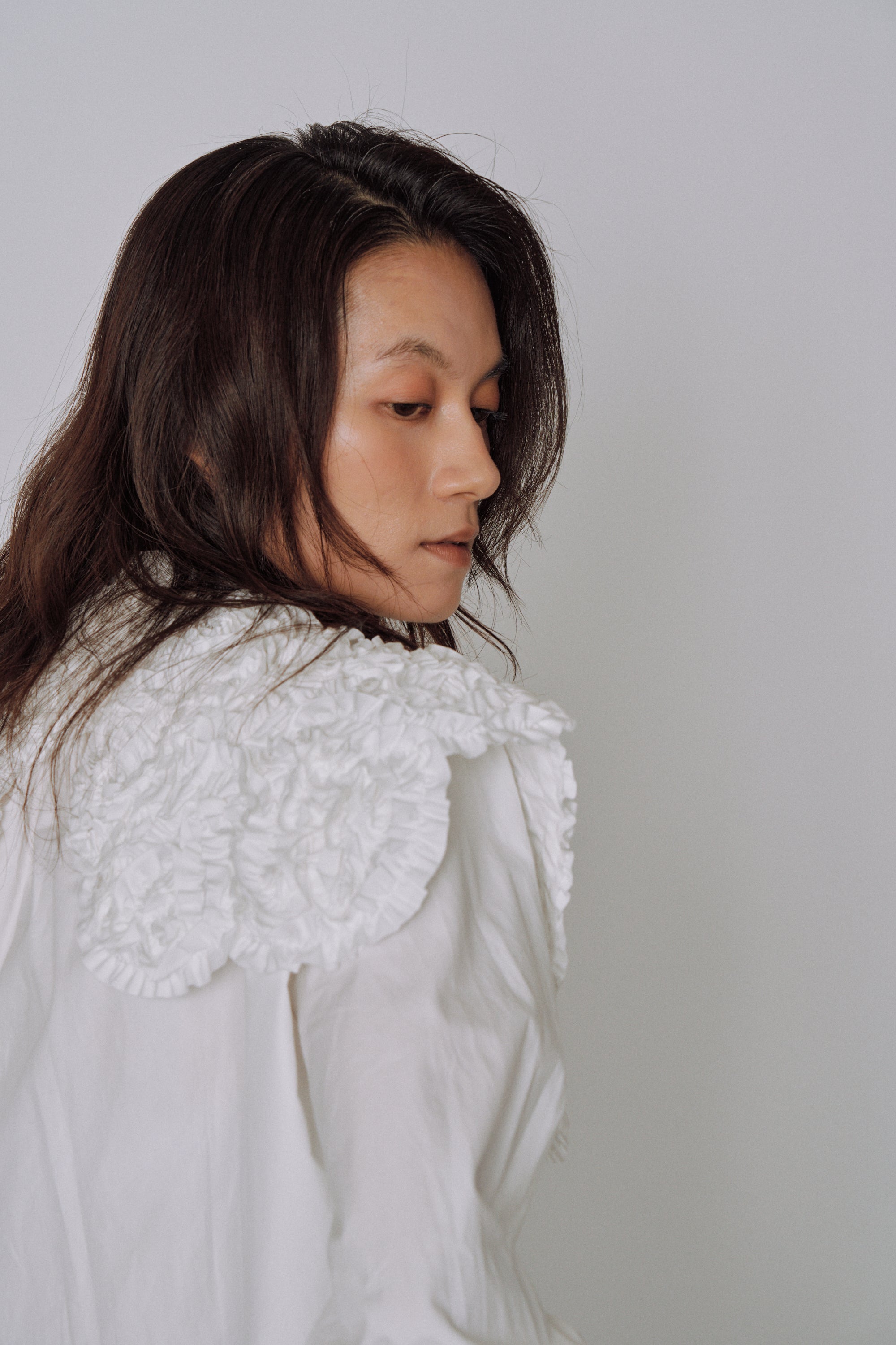 NEW|Sculpted Petal Collar Shirt
