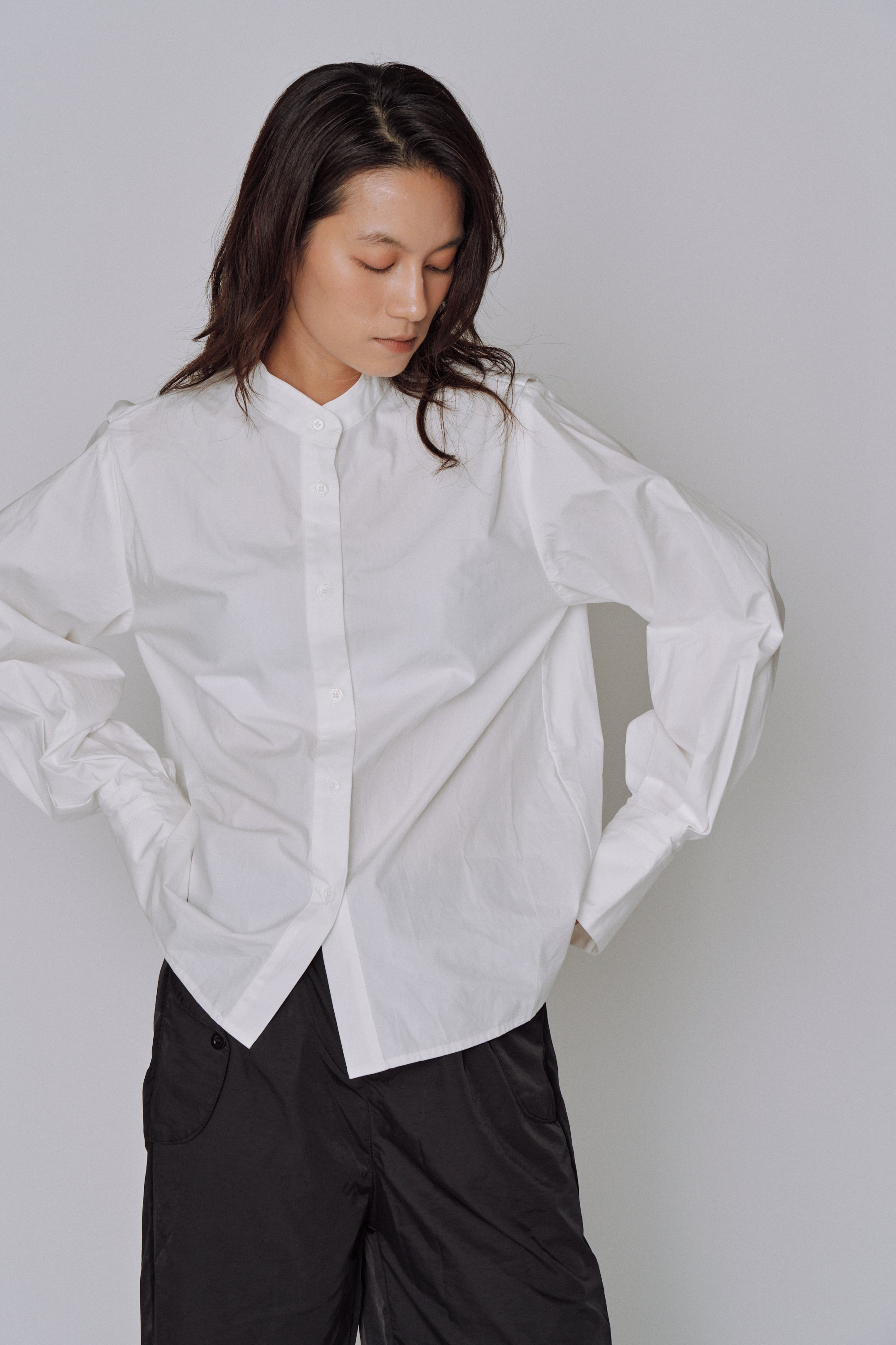 NEW|Sculpted Petal Collar Shirt