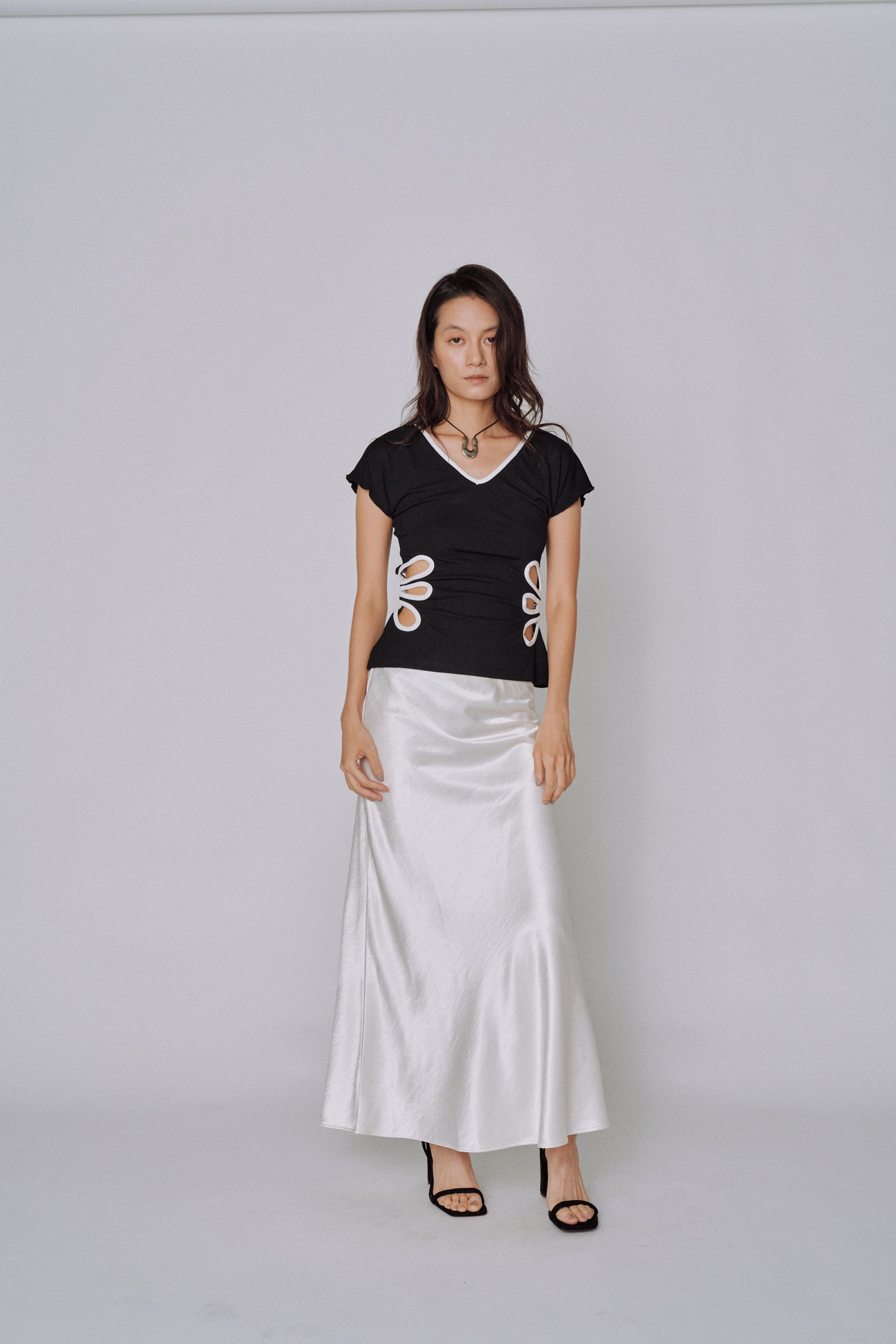 NEW|Glossy Flow Satin Skirt