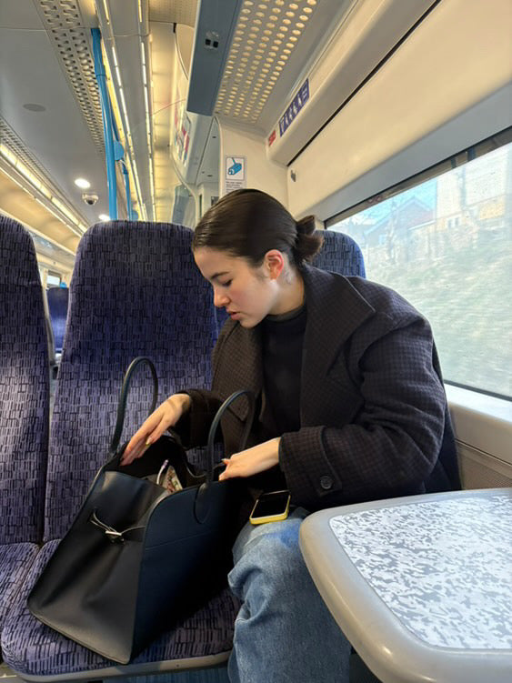 Real leather boston bag