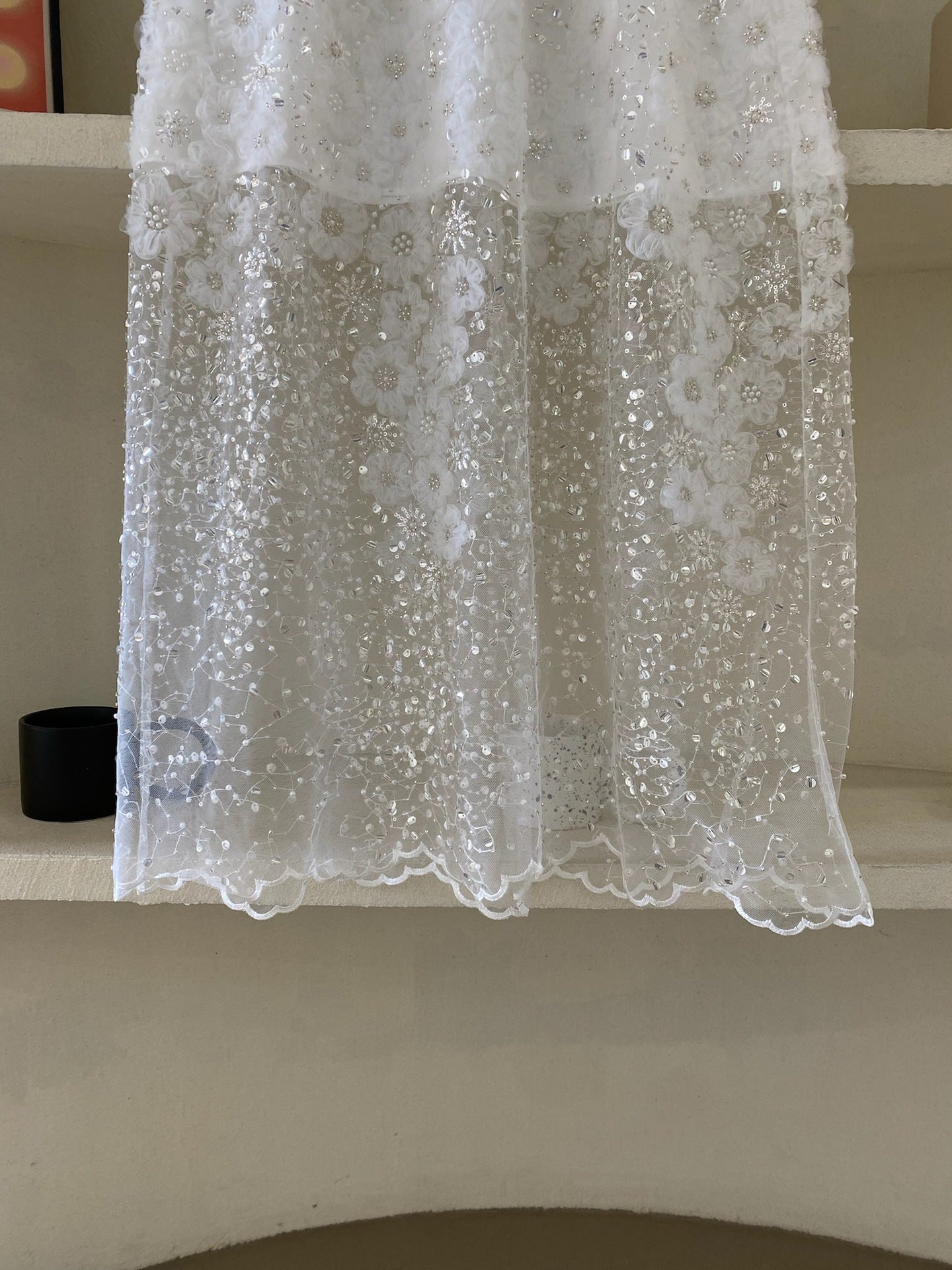 beaded see-through skirt
