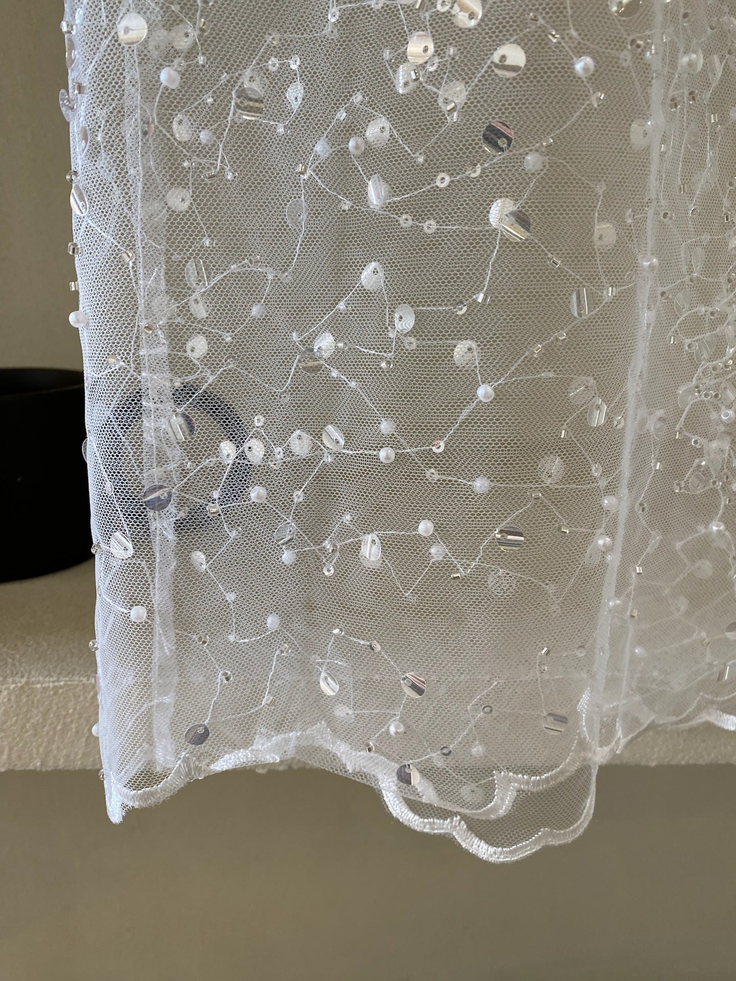 beaded see-through skirt