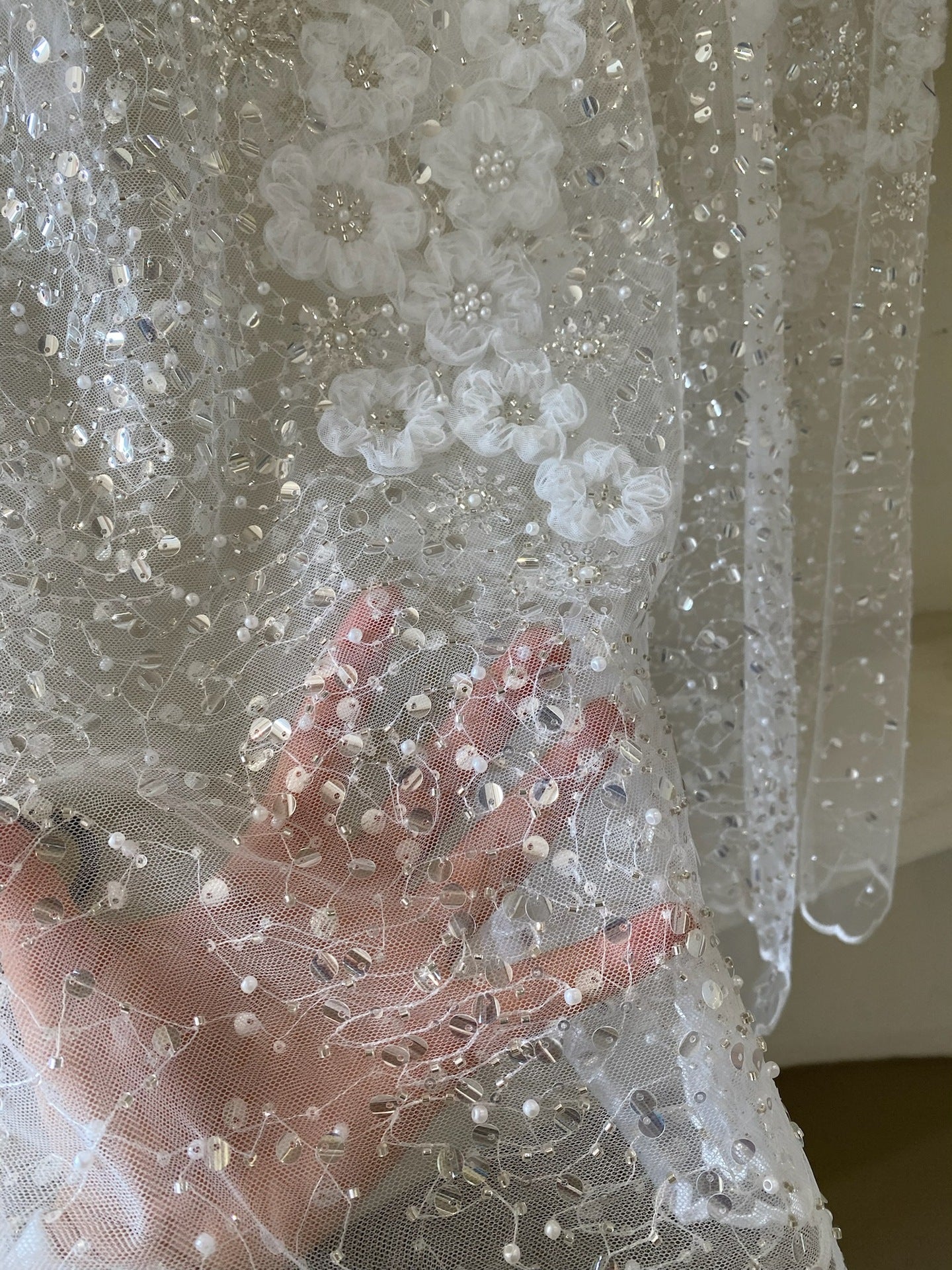 beaded see-through skirt