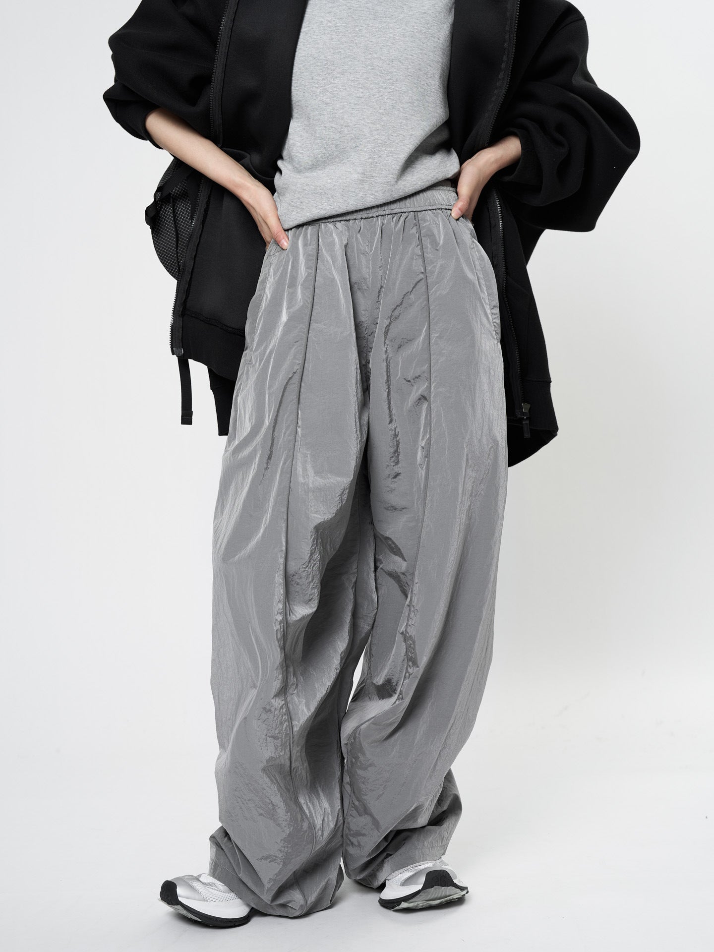 Oversized nylon joggers
