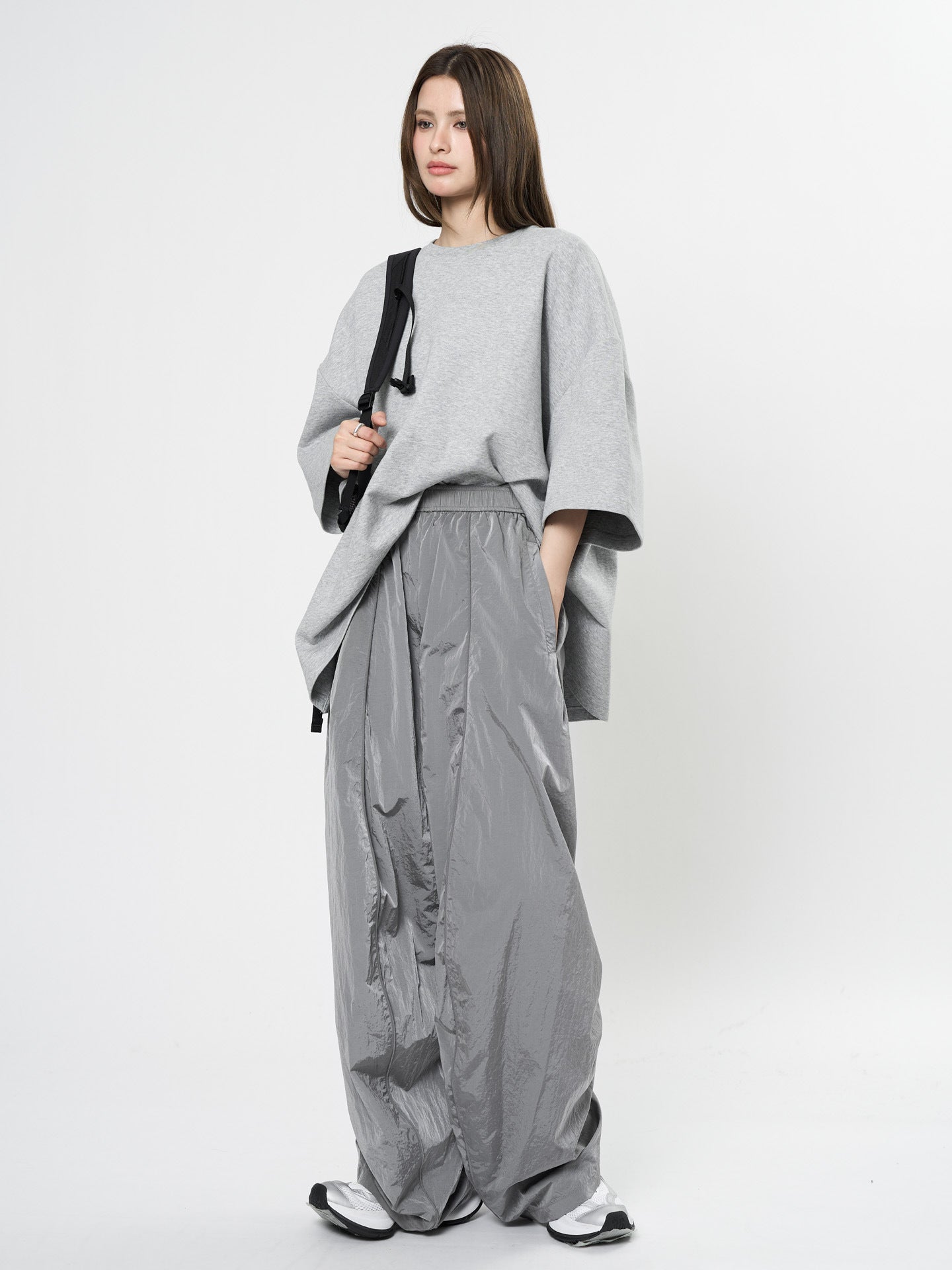 Oversized nylon joggers