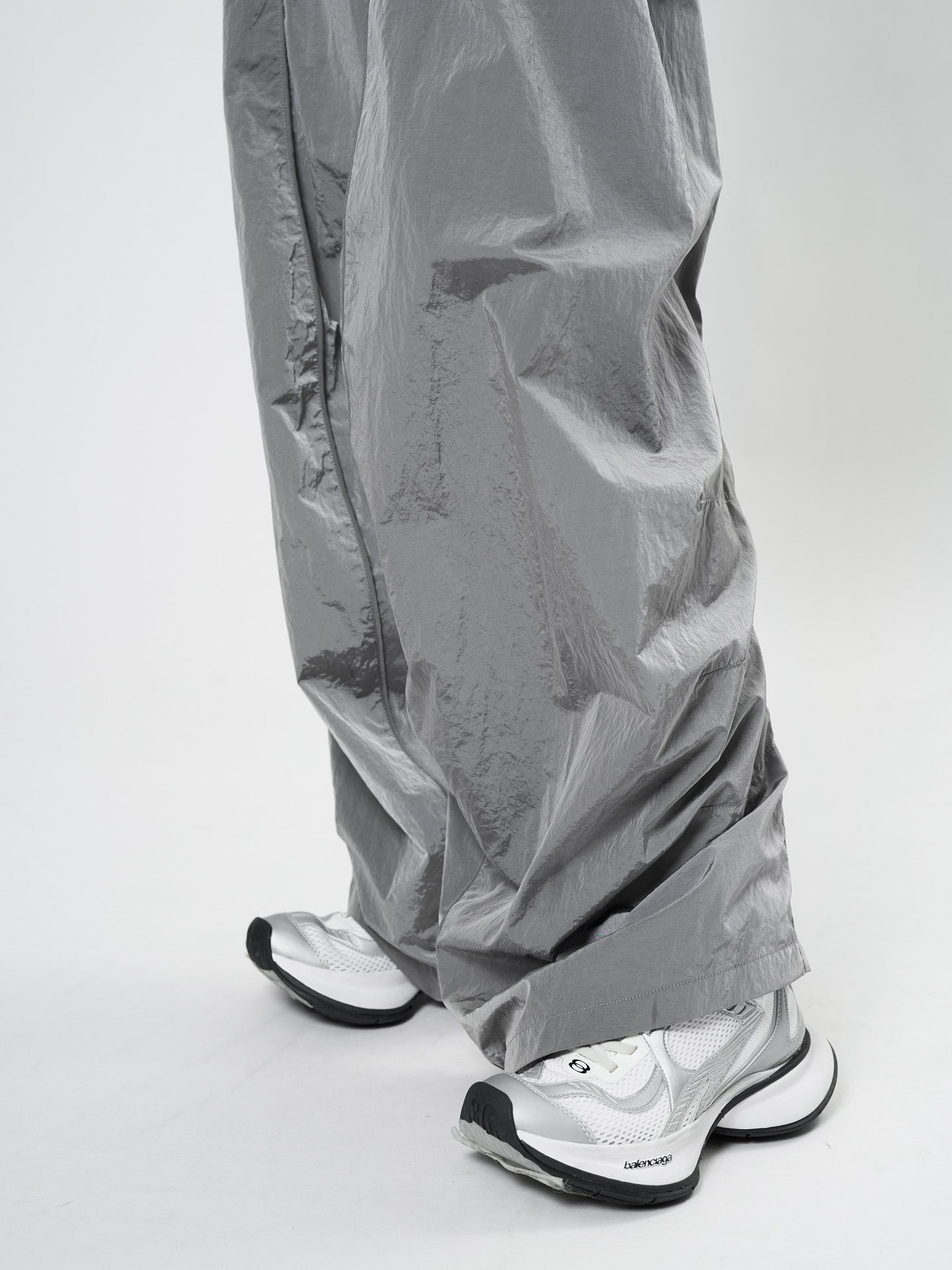 Oversized nylon joggers