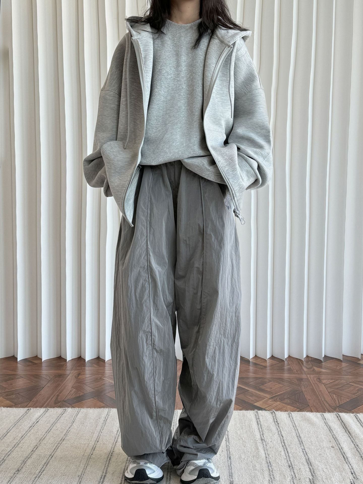 Oversized nylon joggers