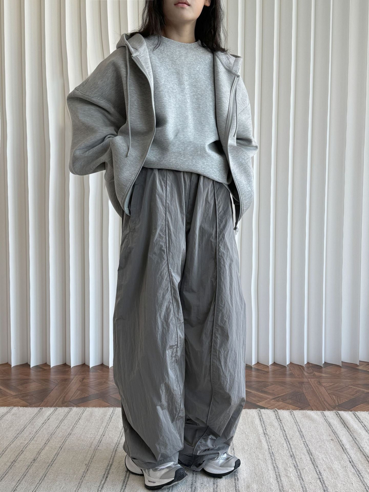 Oversized nylon joggers