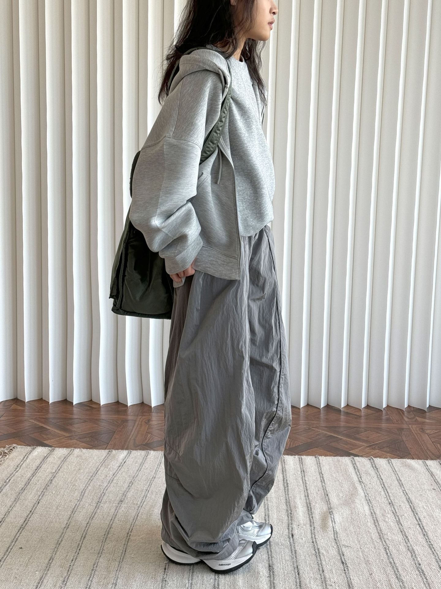 Oversized nylon joggers