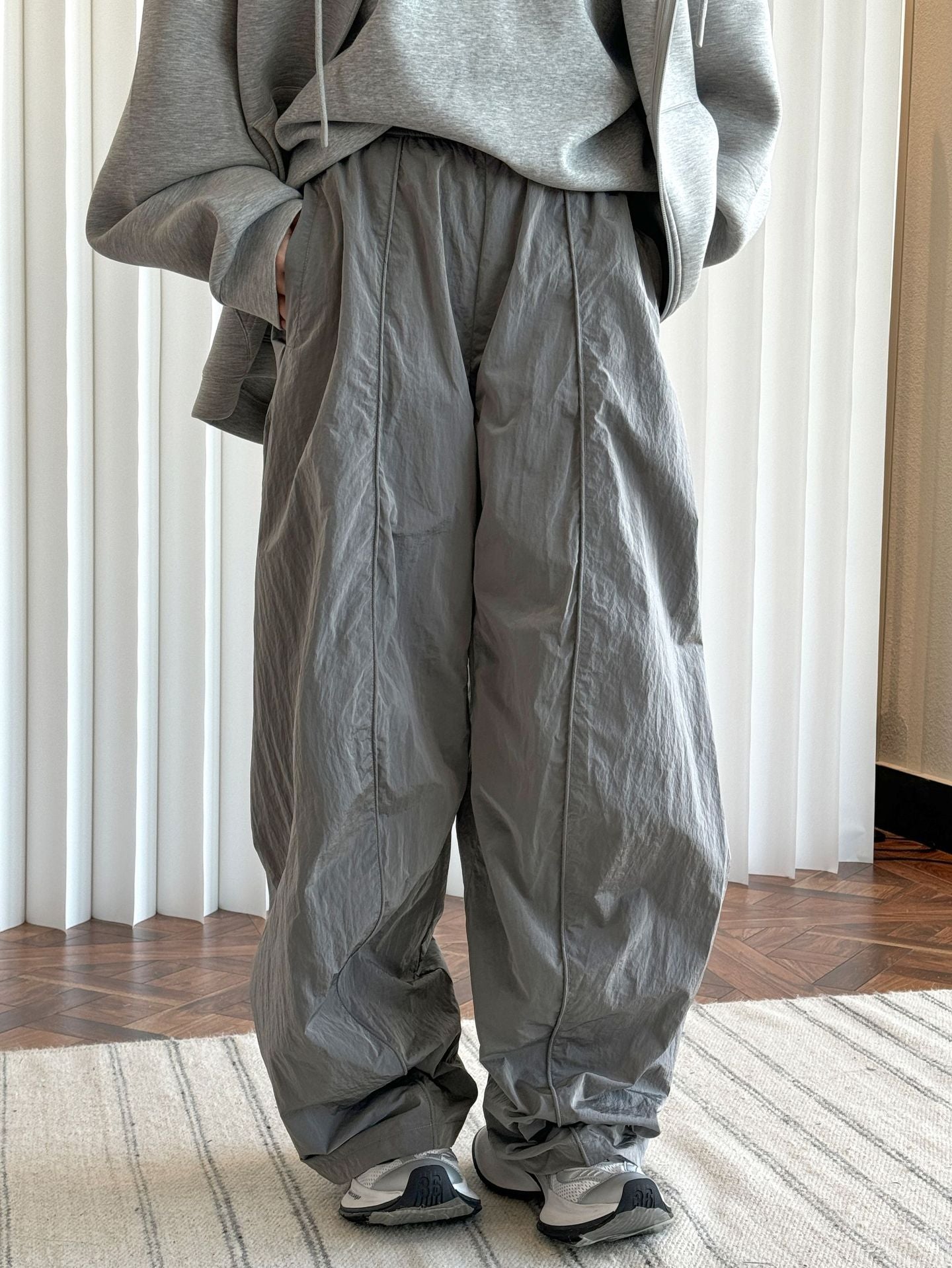 Oversized nylon joggers