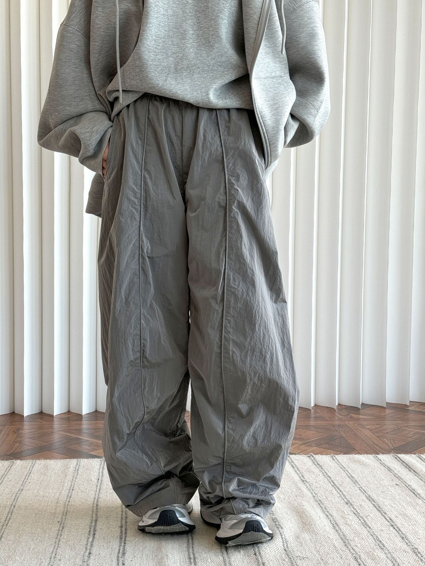 Oversized nylon joggers