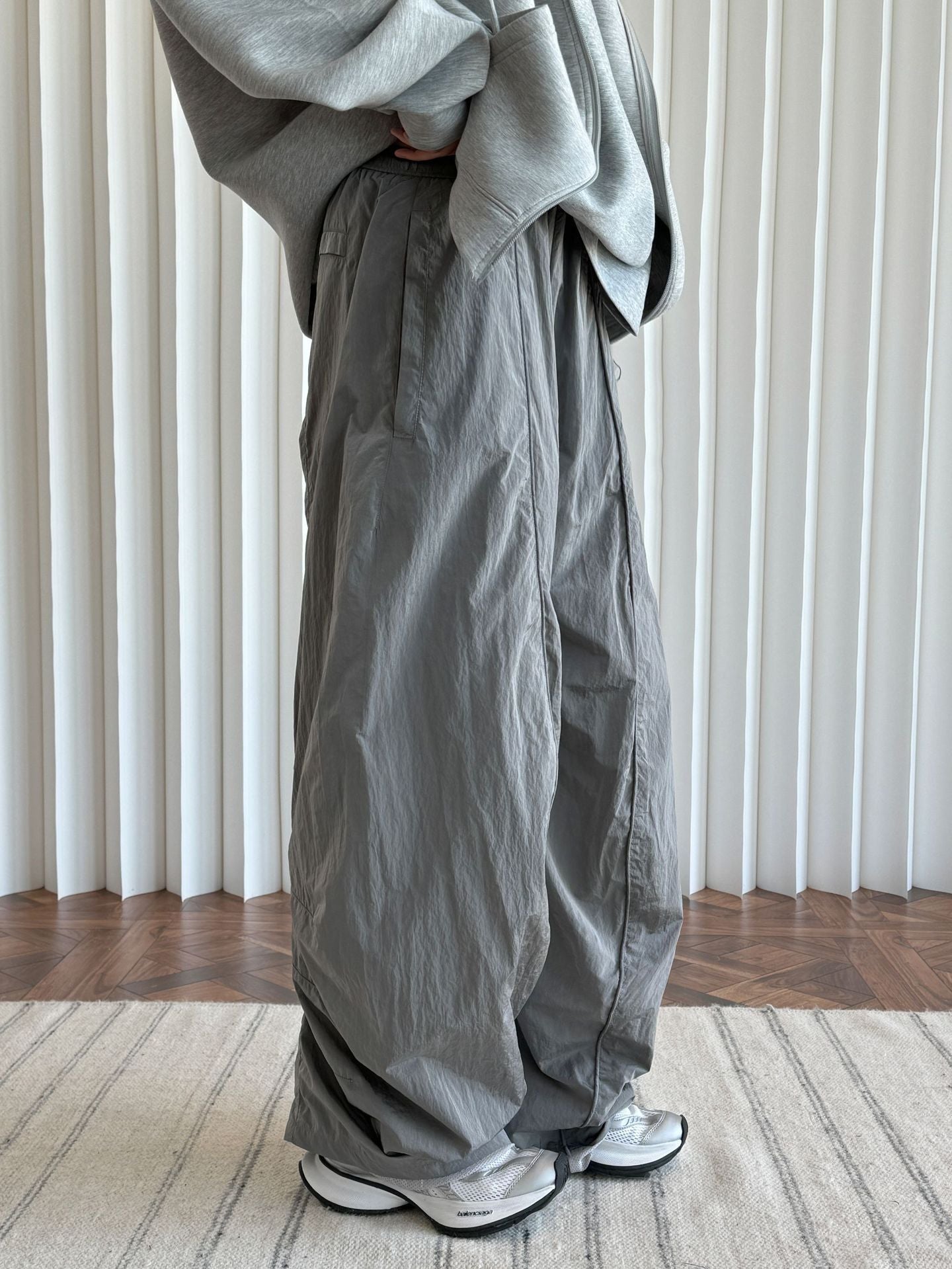 Oversized nylon joggers