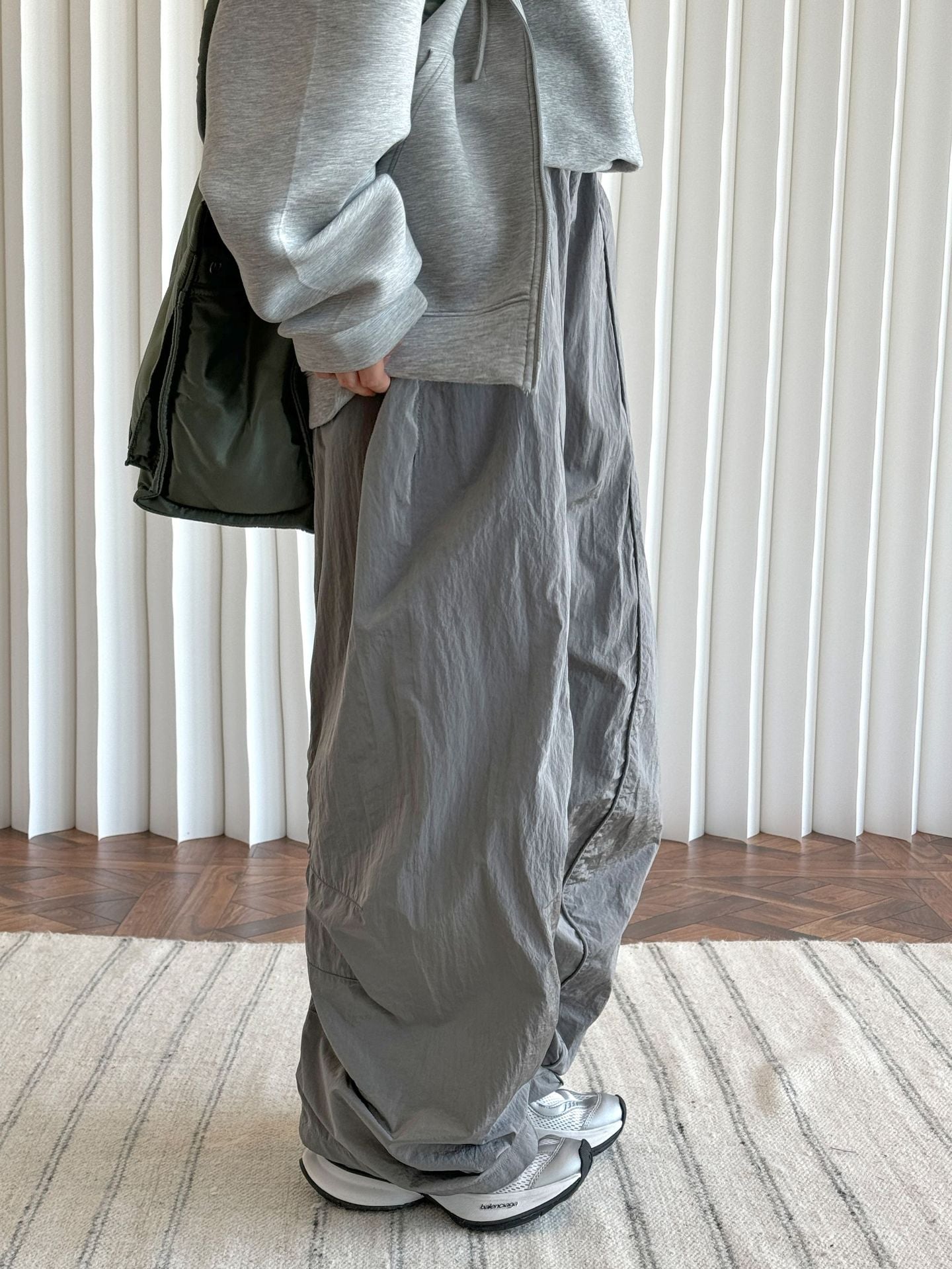 Oversized nylon joggers