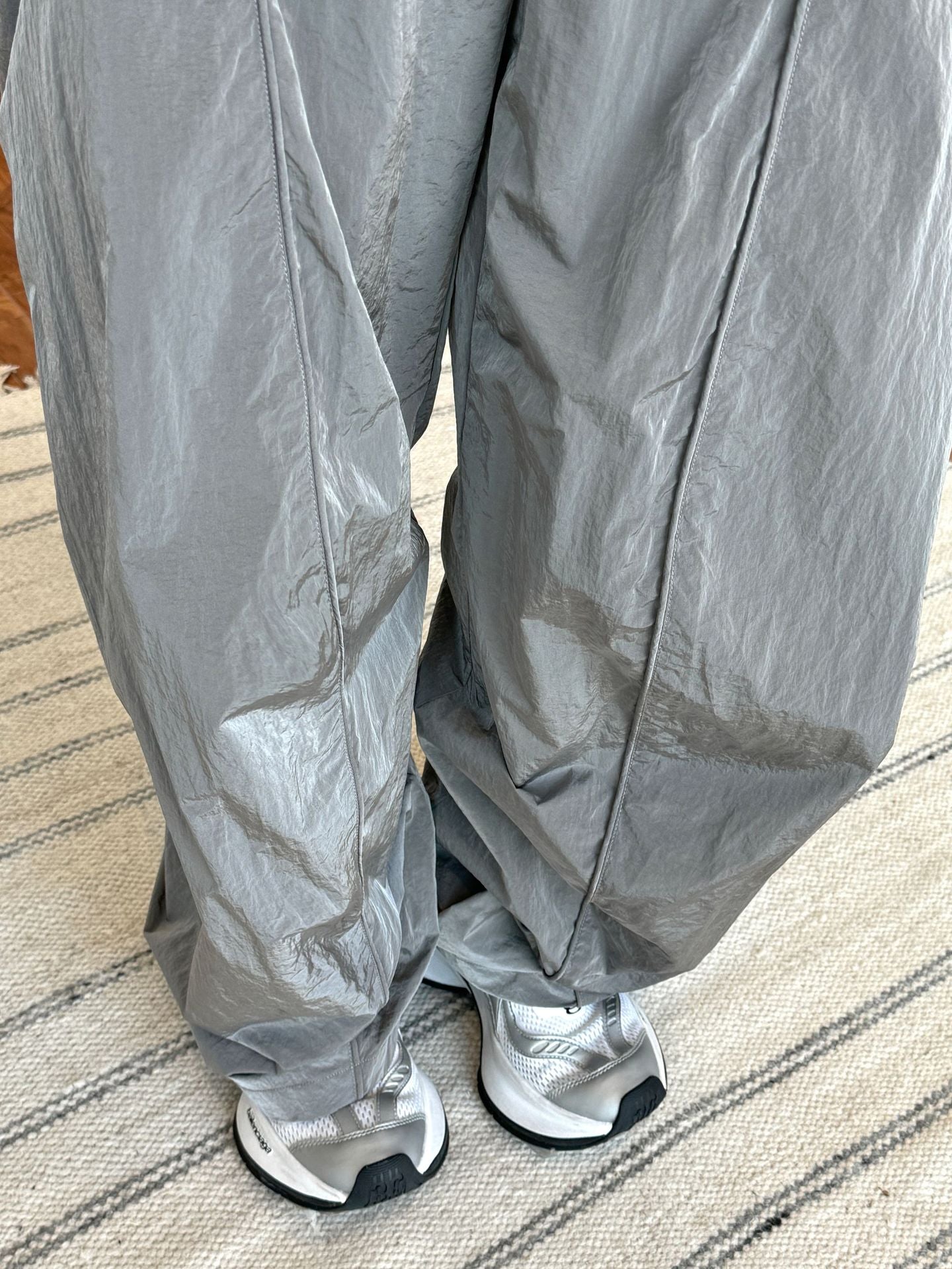 Oversized nylon joggers