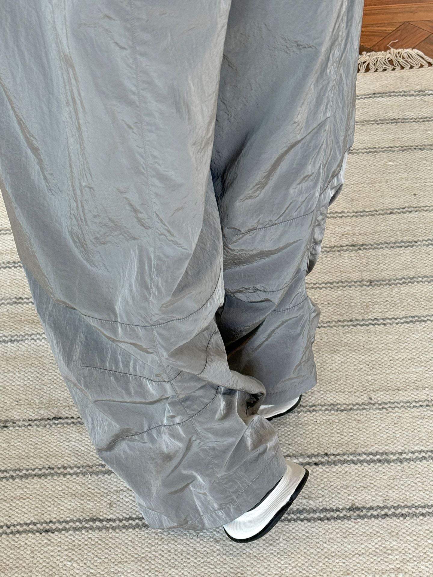 Oversized nylon joggers