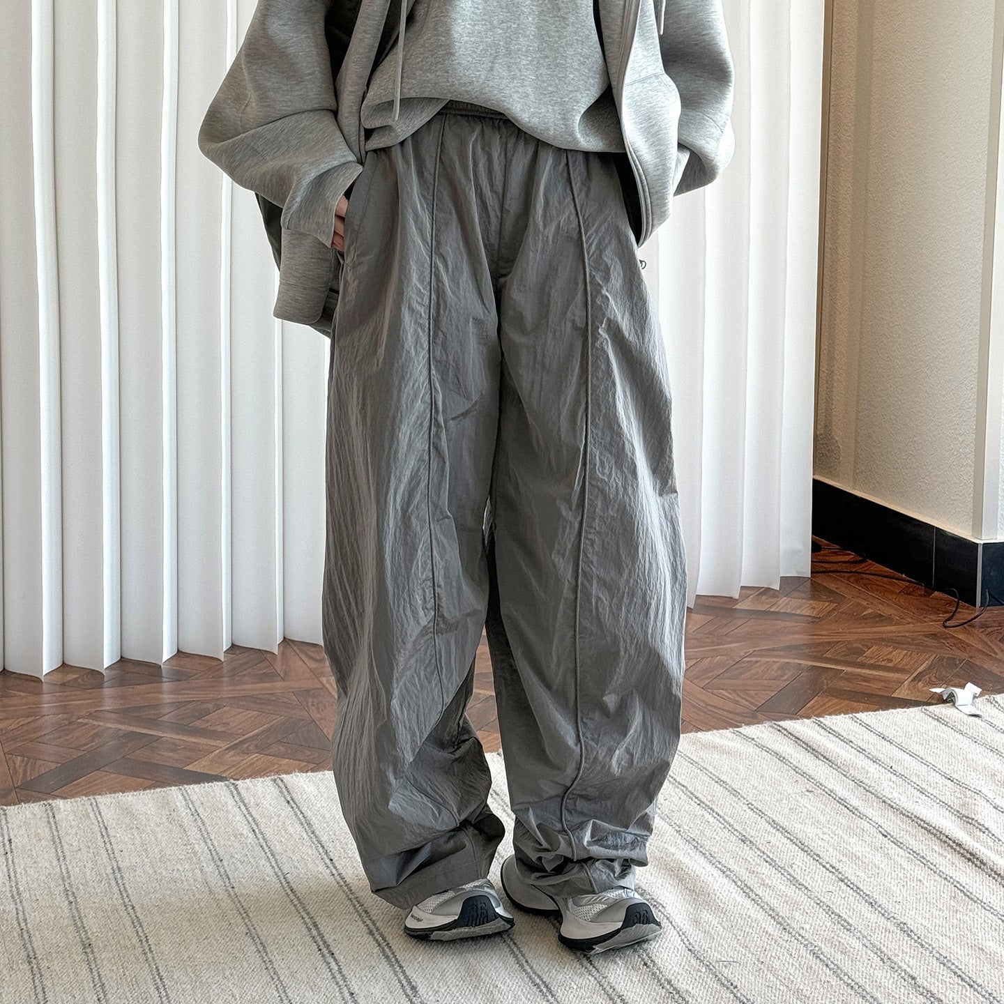 Oversized nylon joggers
