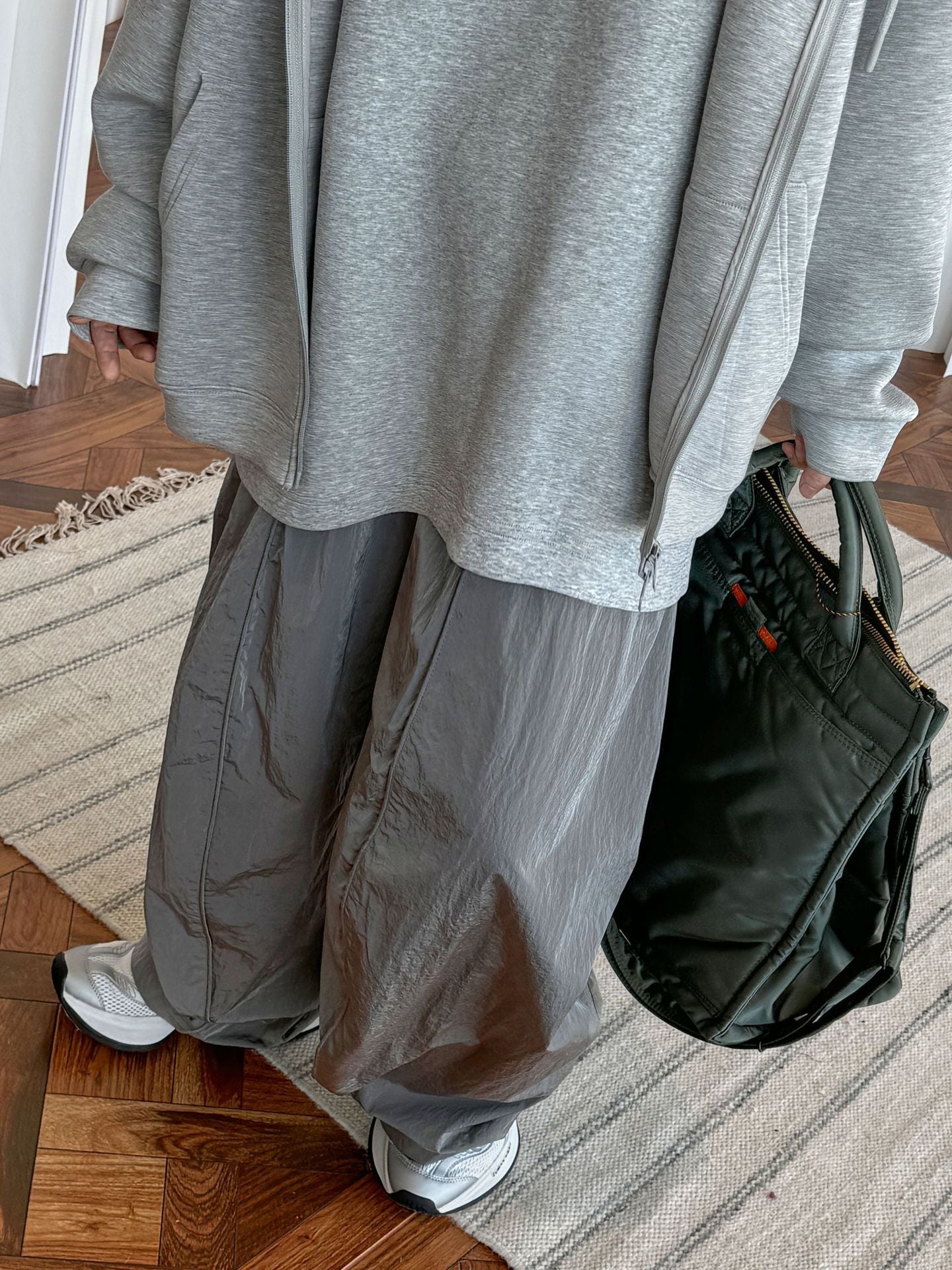 Oversized nylon joggers