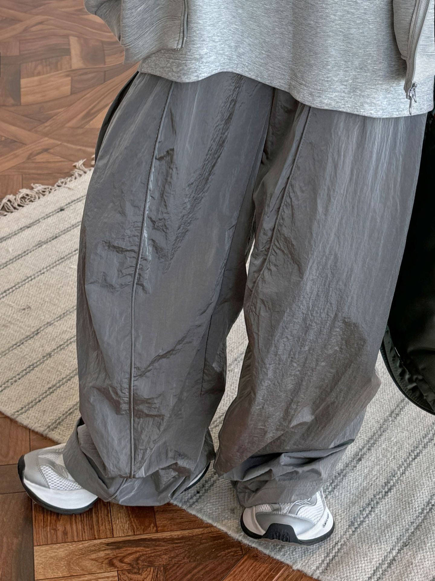 Oversized nylon joggers