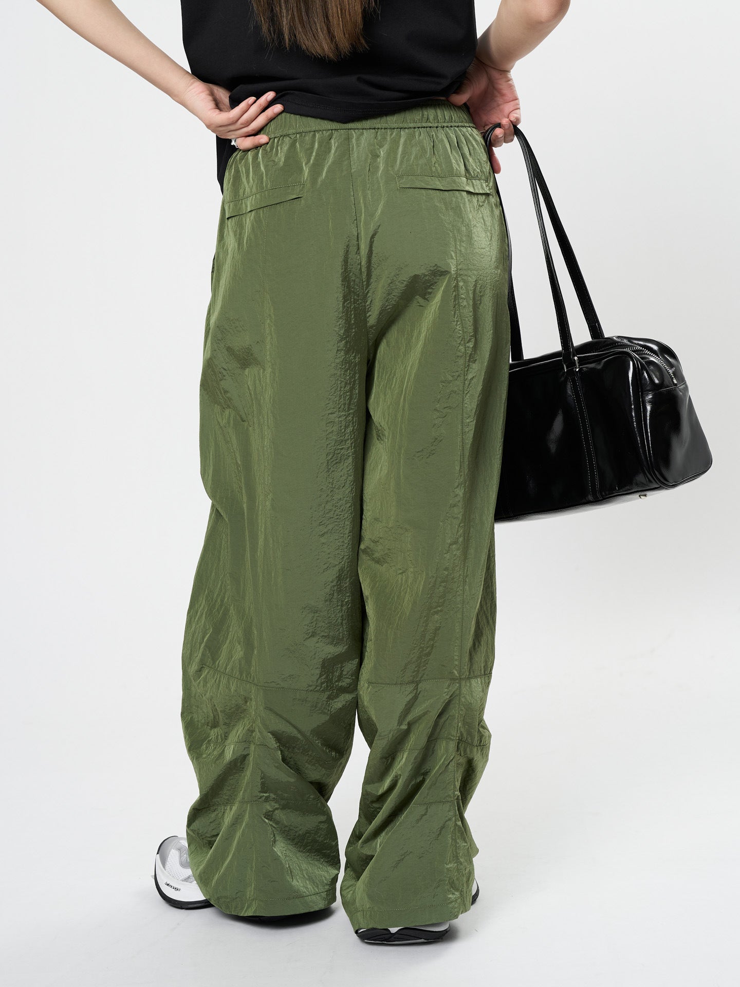 Oversized nylon joggers