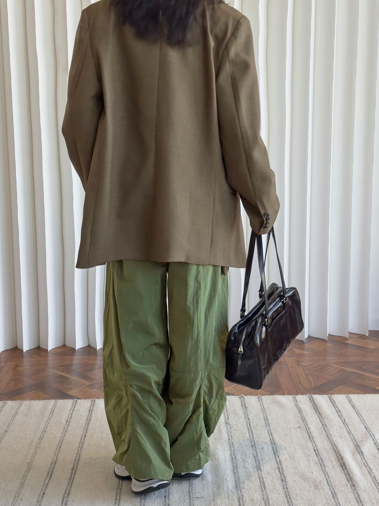 Oversized nylon joggers