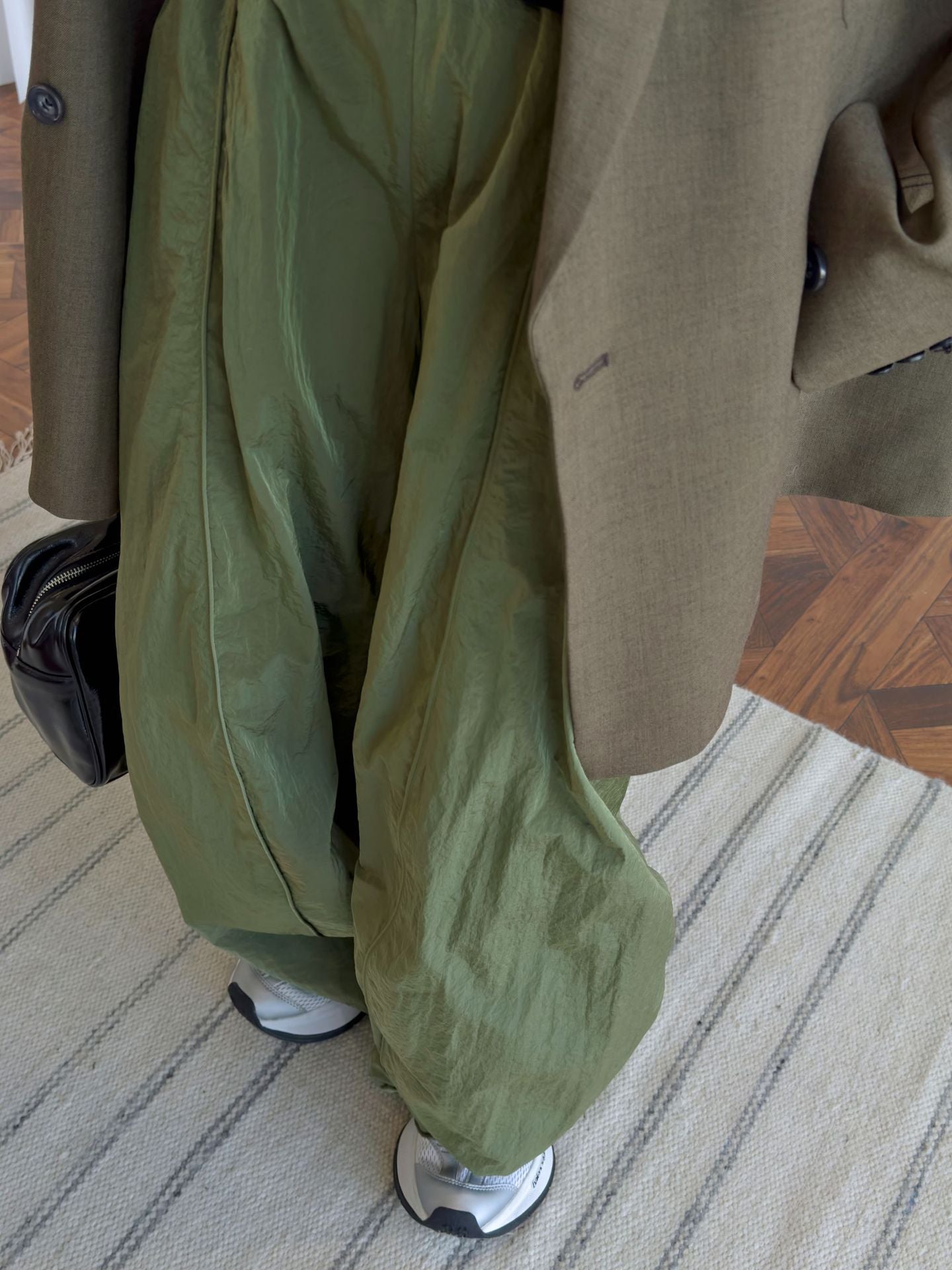 Oversized nylon joggers