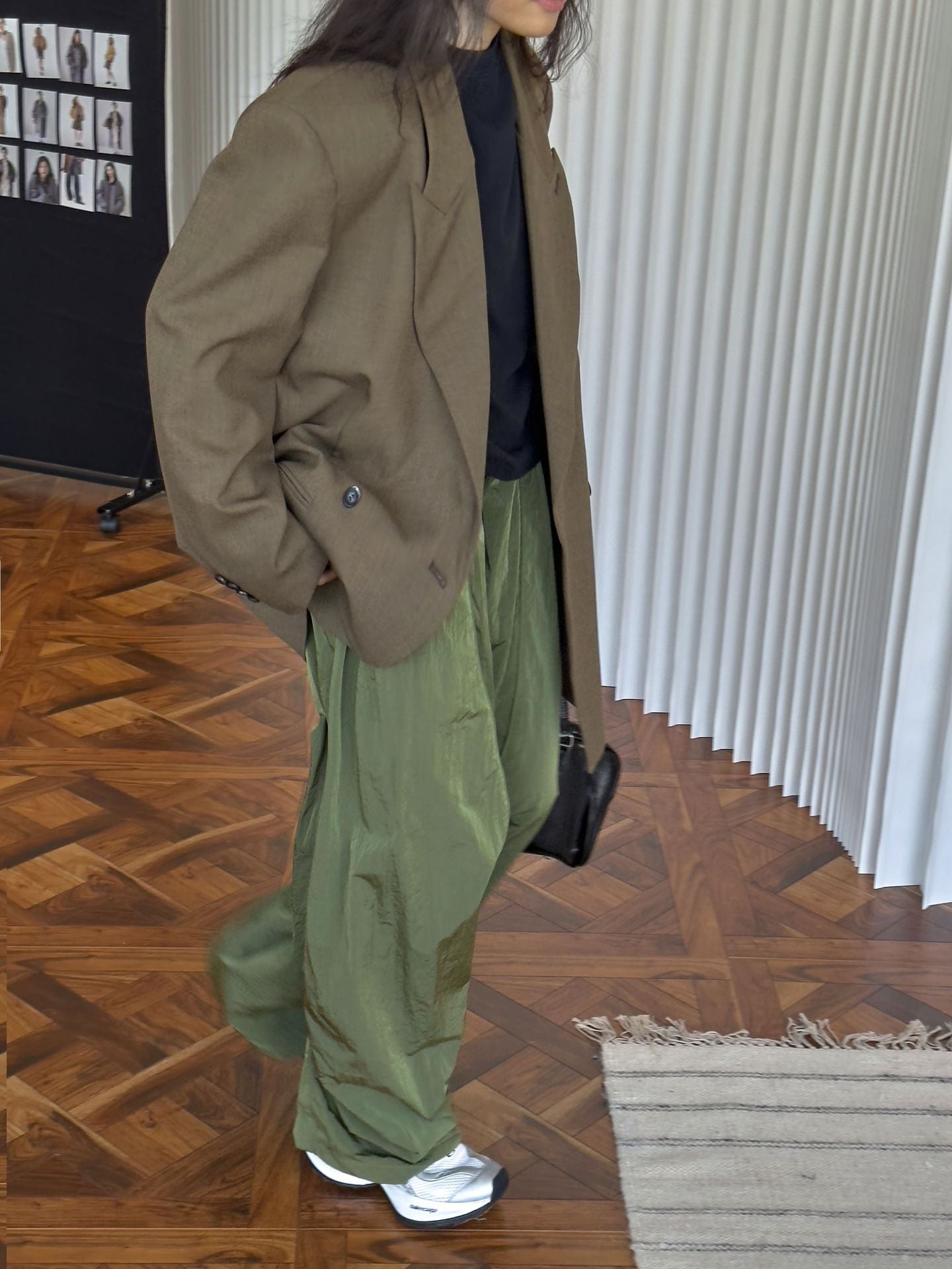 Oversized nylon joggers