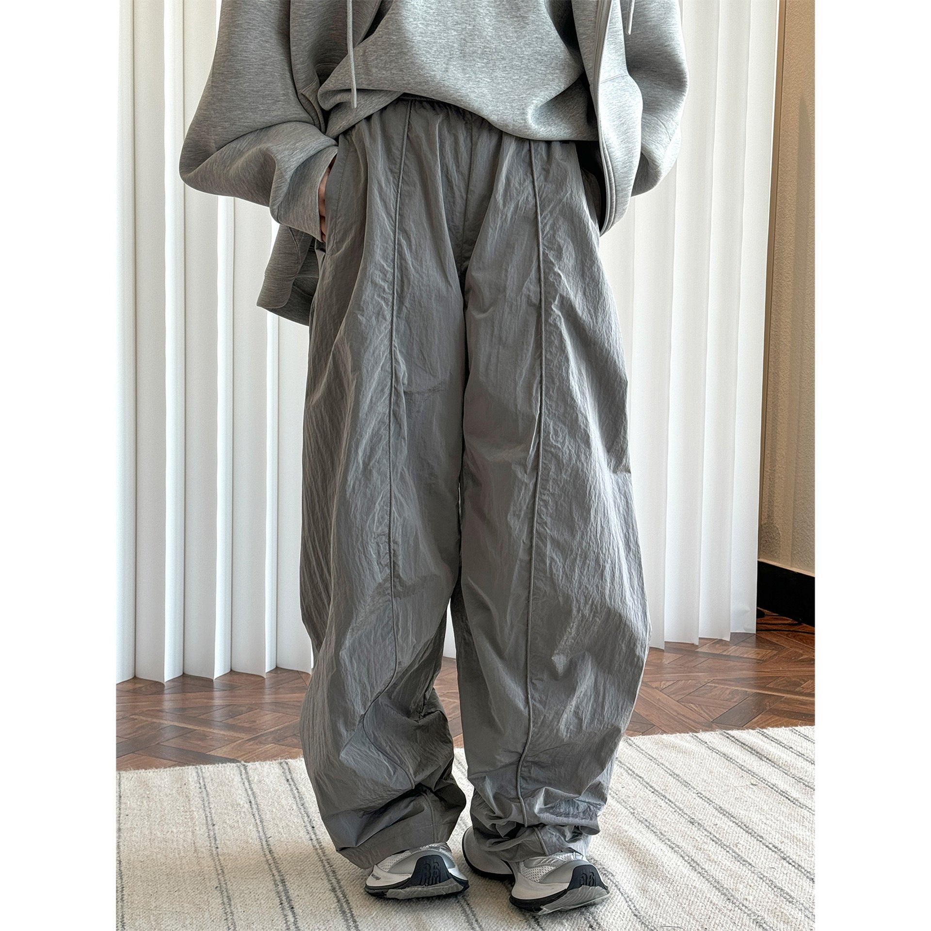 Oversized nylon joggers