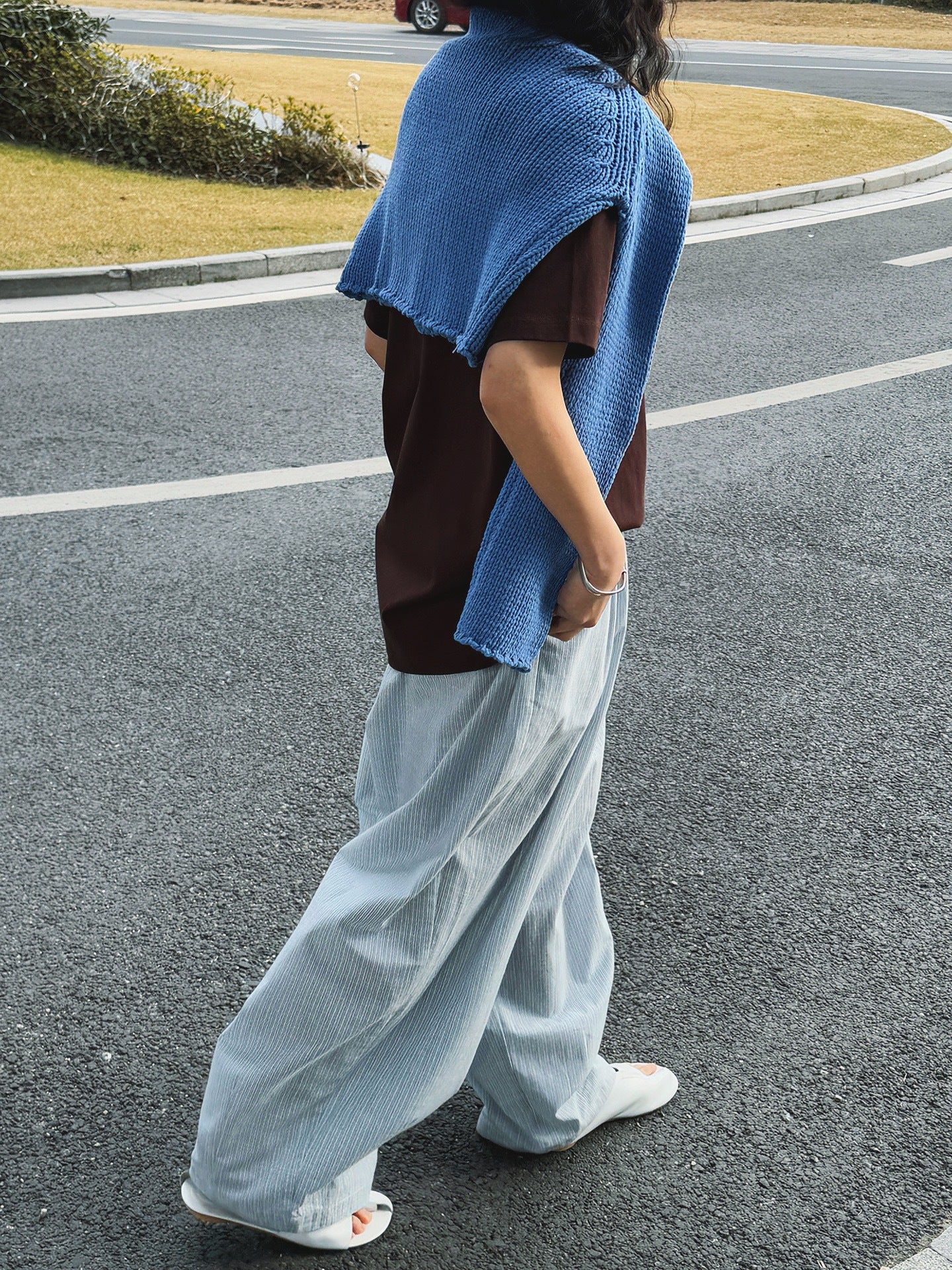 Airy Stripe Wide Pants