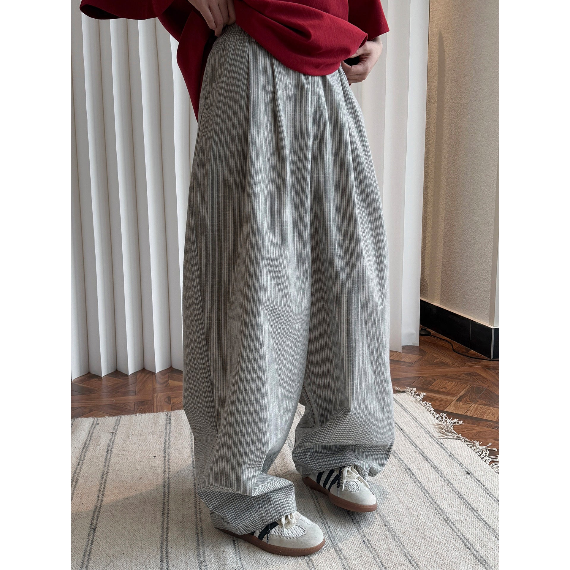 Airy Stripe Wide Pants