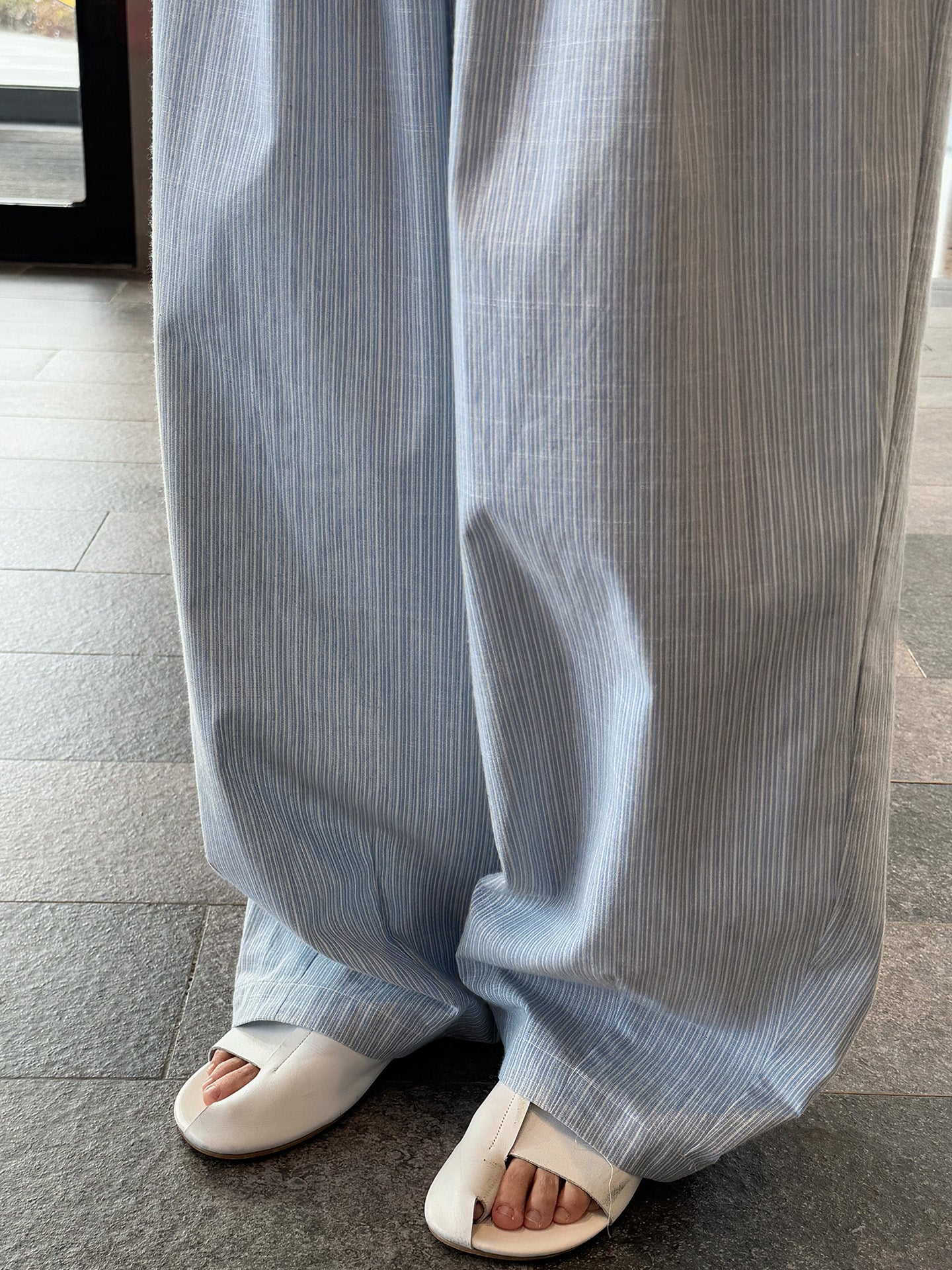 Airy Stripe Wide Pants