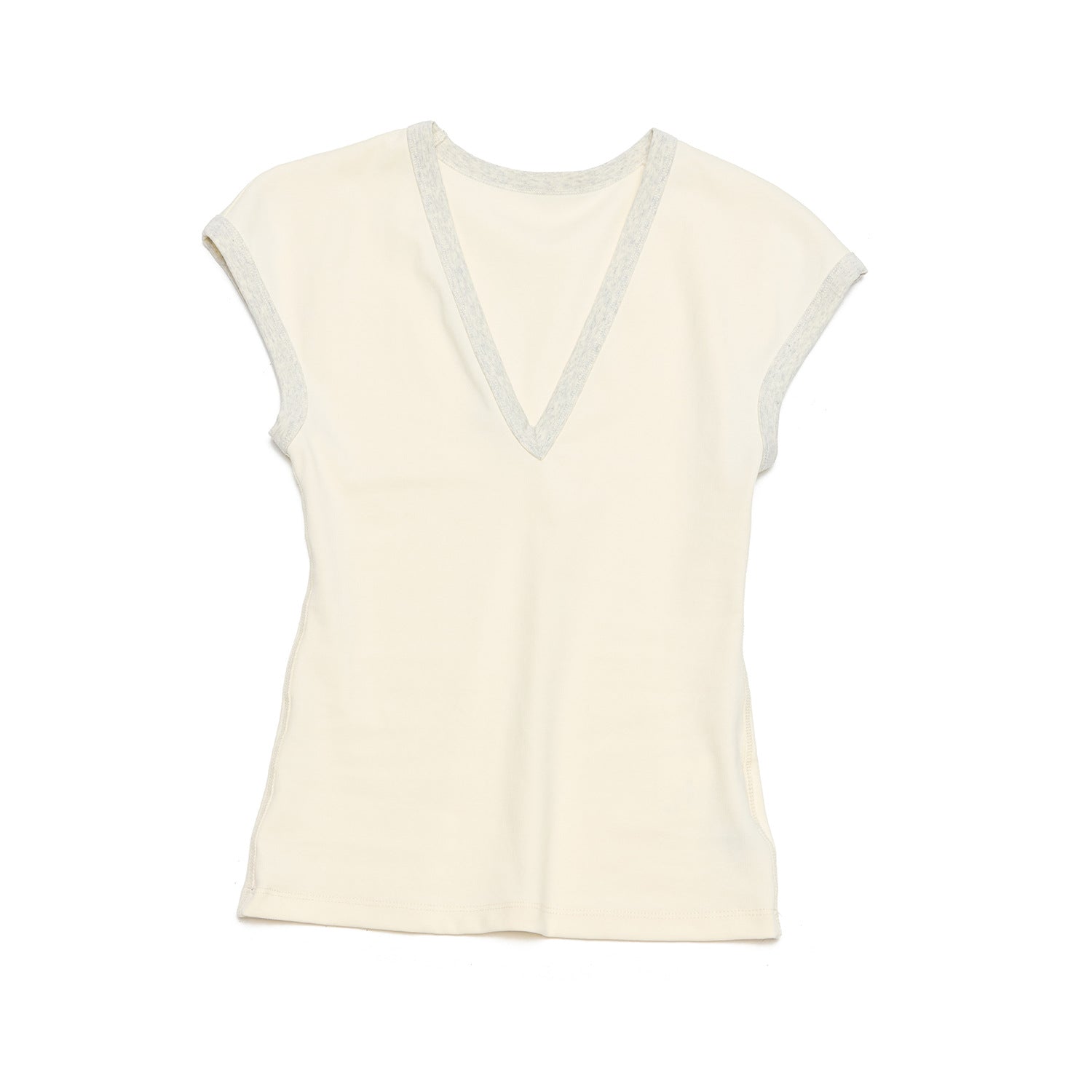 Contrast V-Neck Fit Tee