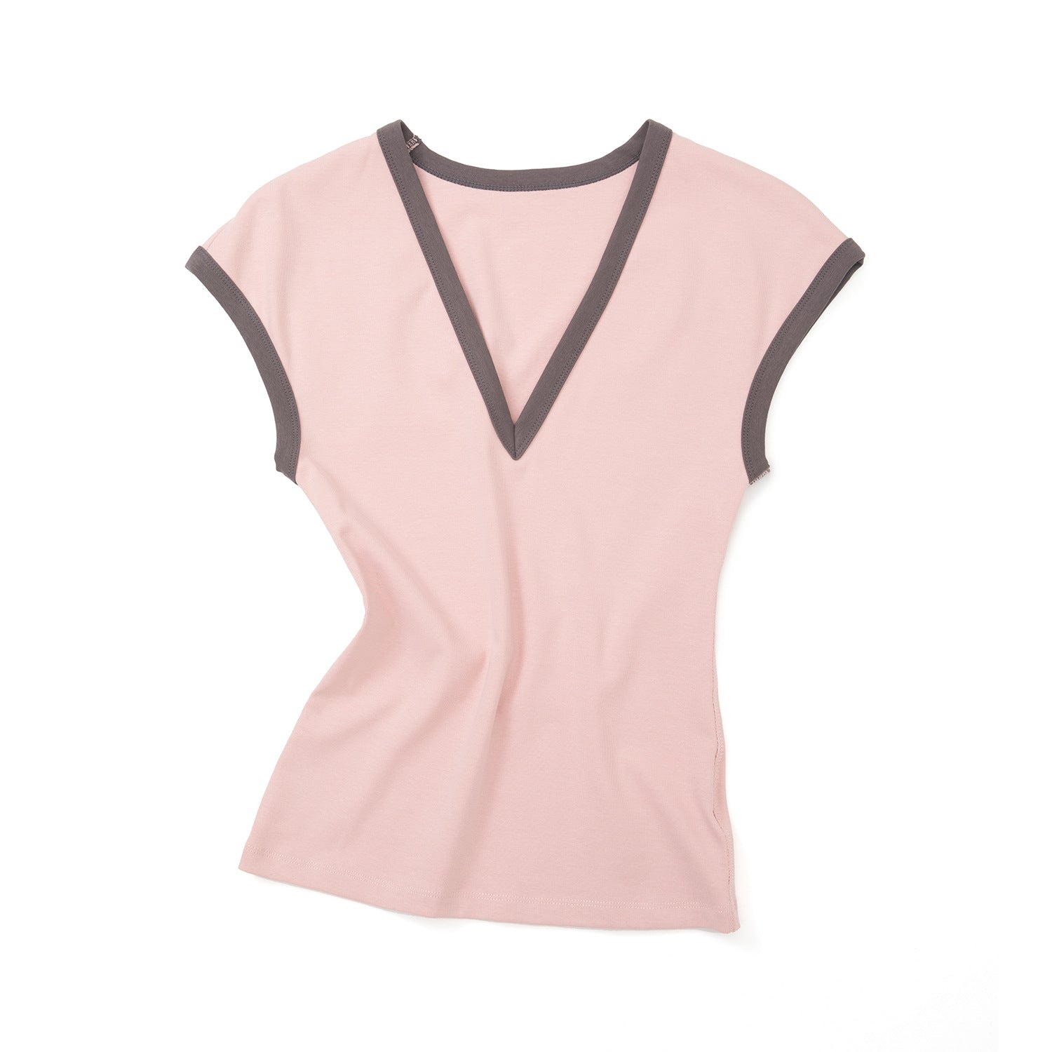 Contrast V-Neck Fit Tee