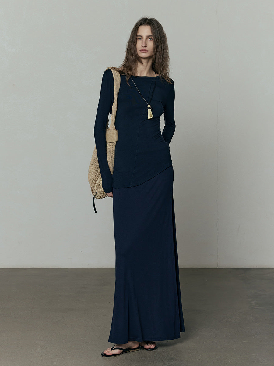 Back Drape Sheer Top