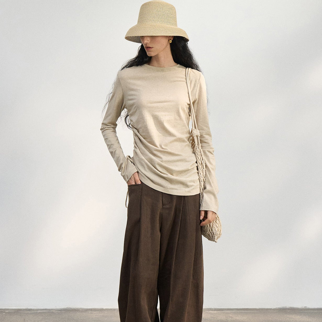 Side Gather Long Tee