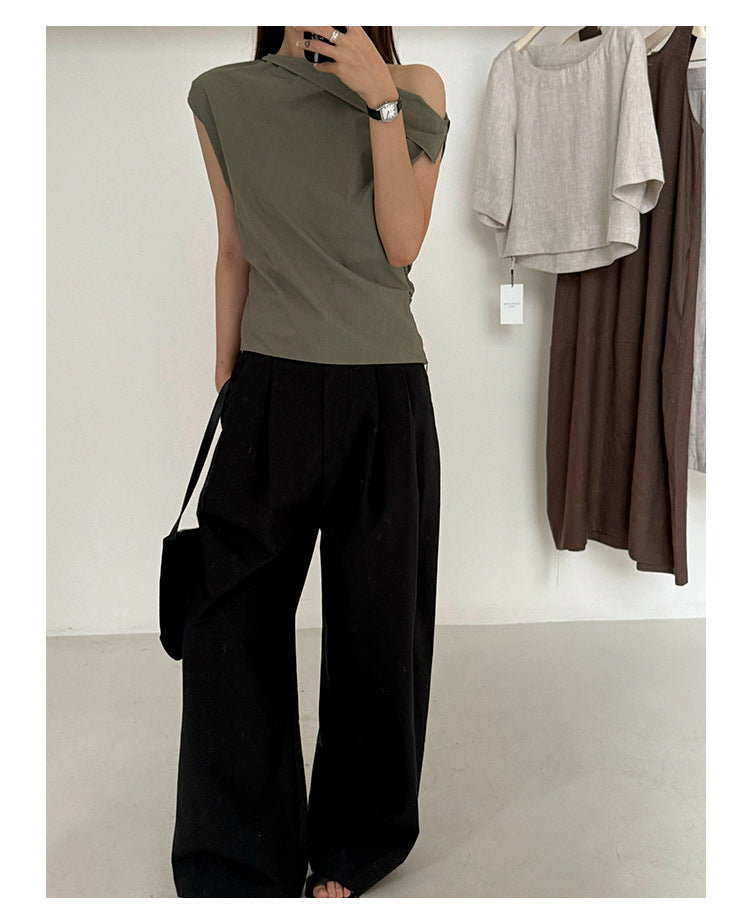 Asymmetric Shoulder Blouse