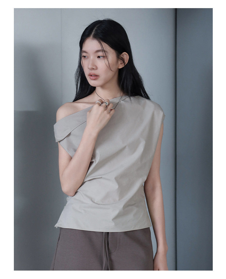 Asymmetric Shoulder Blouse