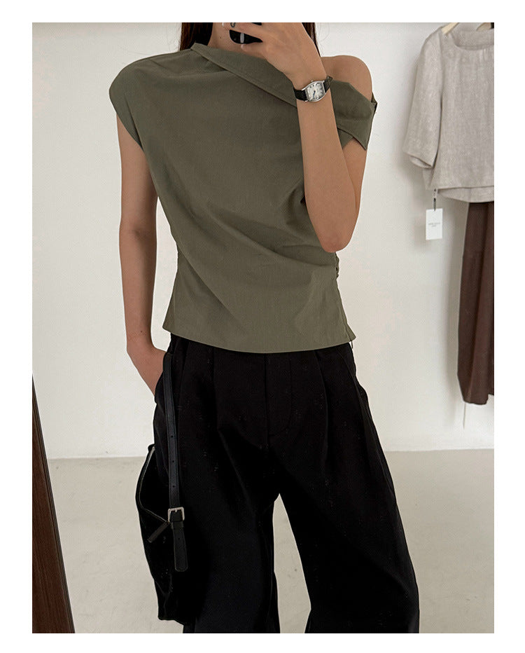 Asymmetric Shoulder Blouse