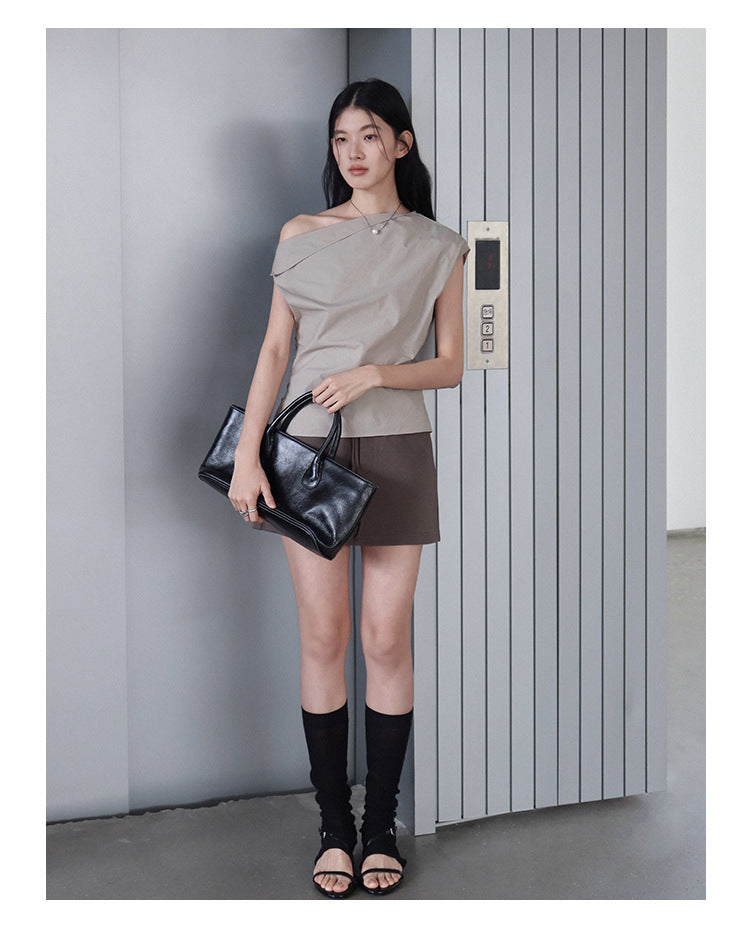 Asymmetric Shoulder Blouse