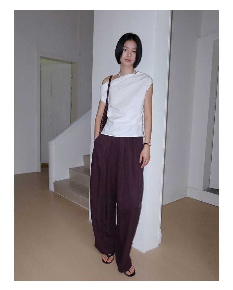 Asymmetric Shoulder Blouse