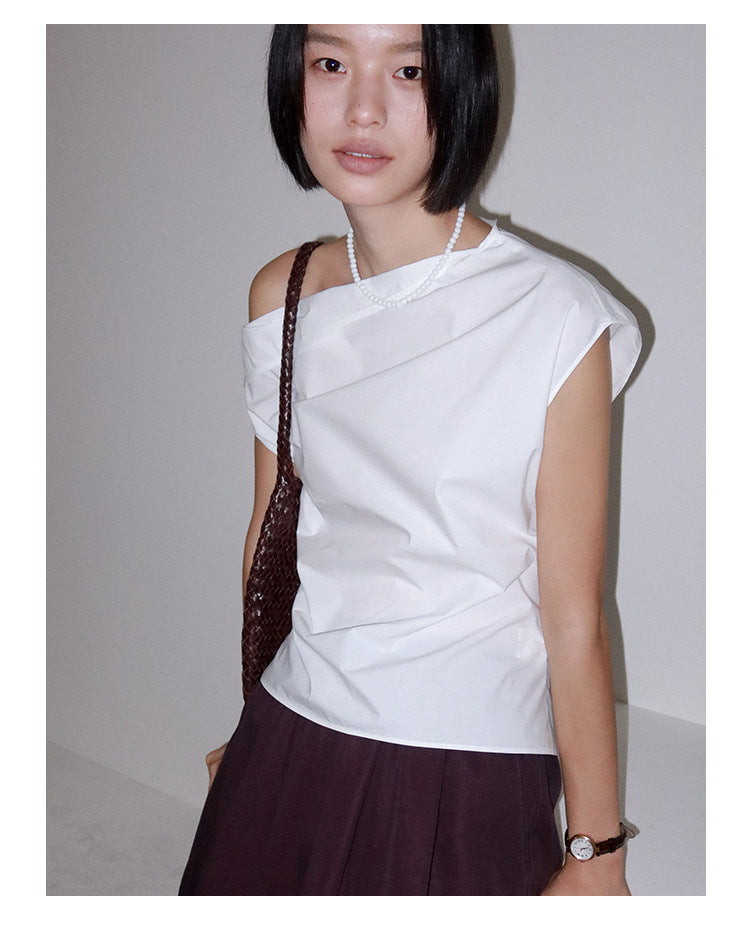 Asymmetric Shoulder Blouse