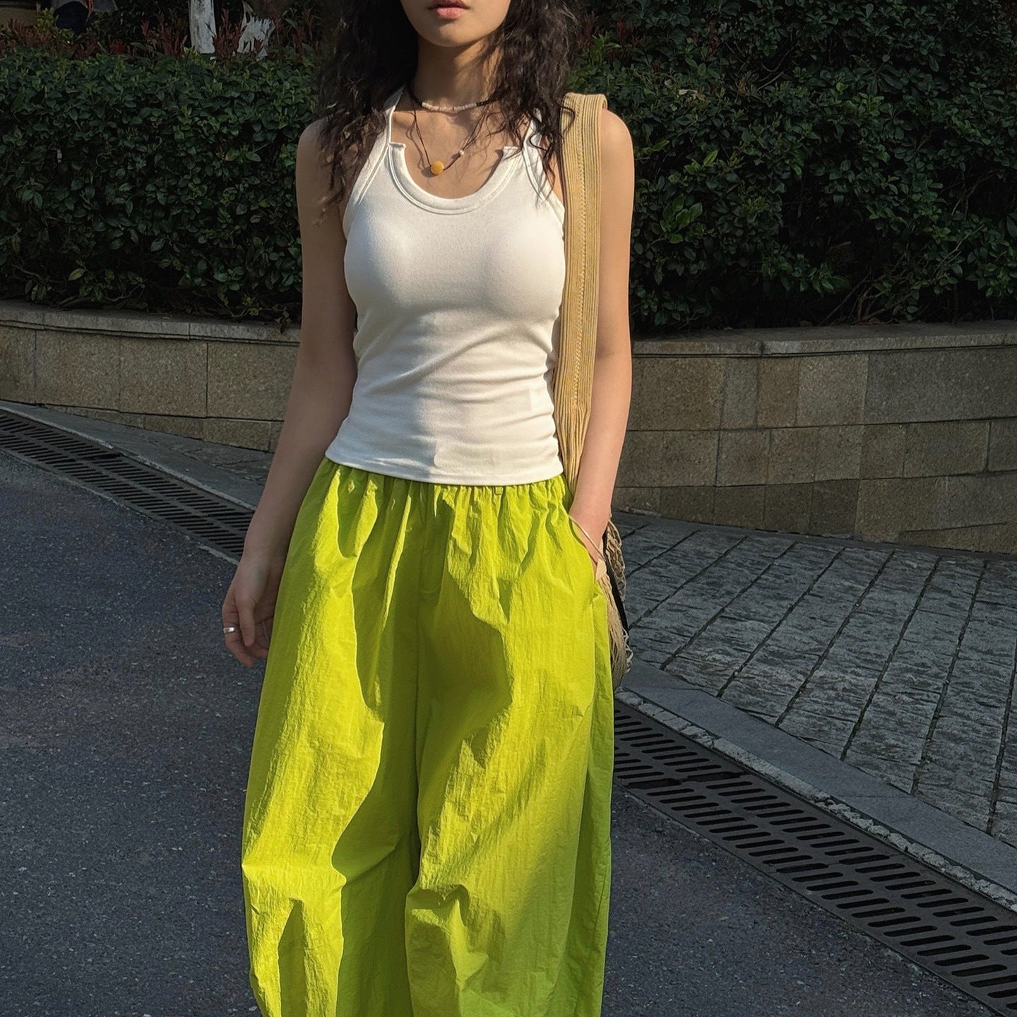 Cutout Neck Ribbed Tank