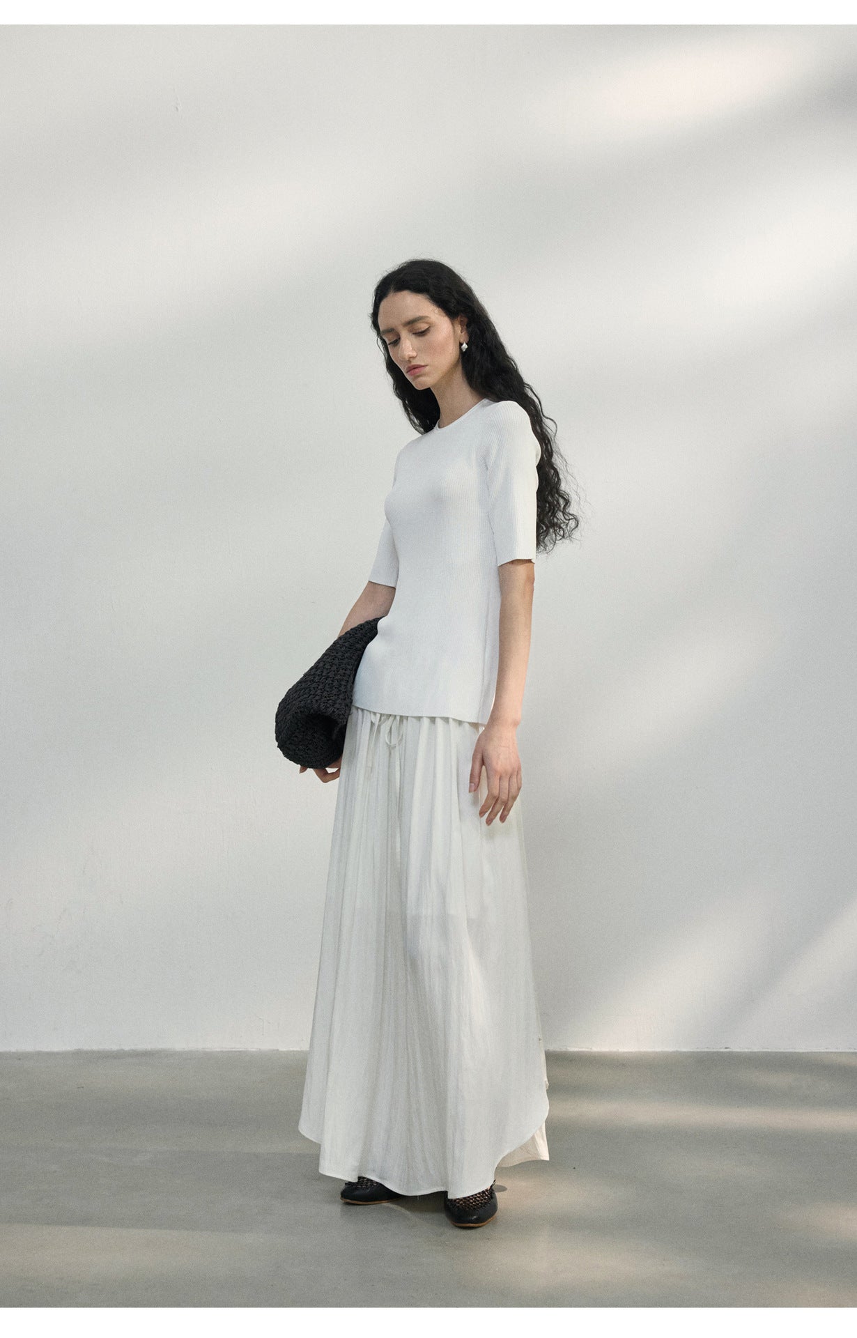 Back Cut-Out Ribbed Knit Top
