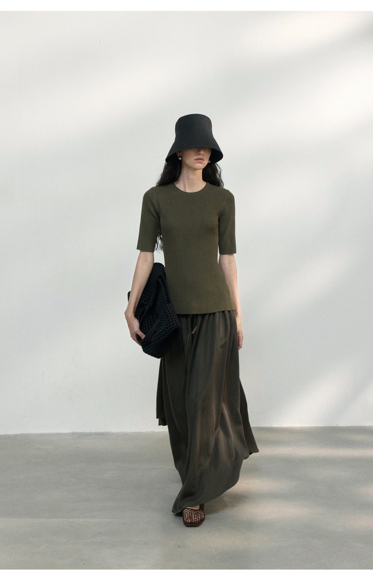 Back Cut-Out Ribbed Knit Top